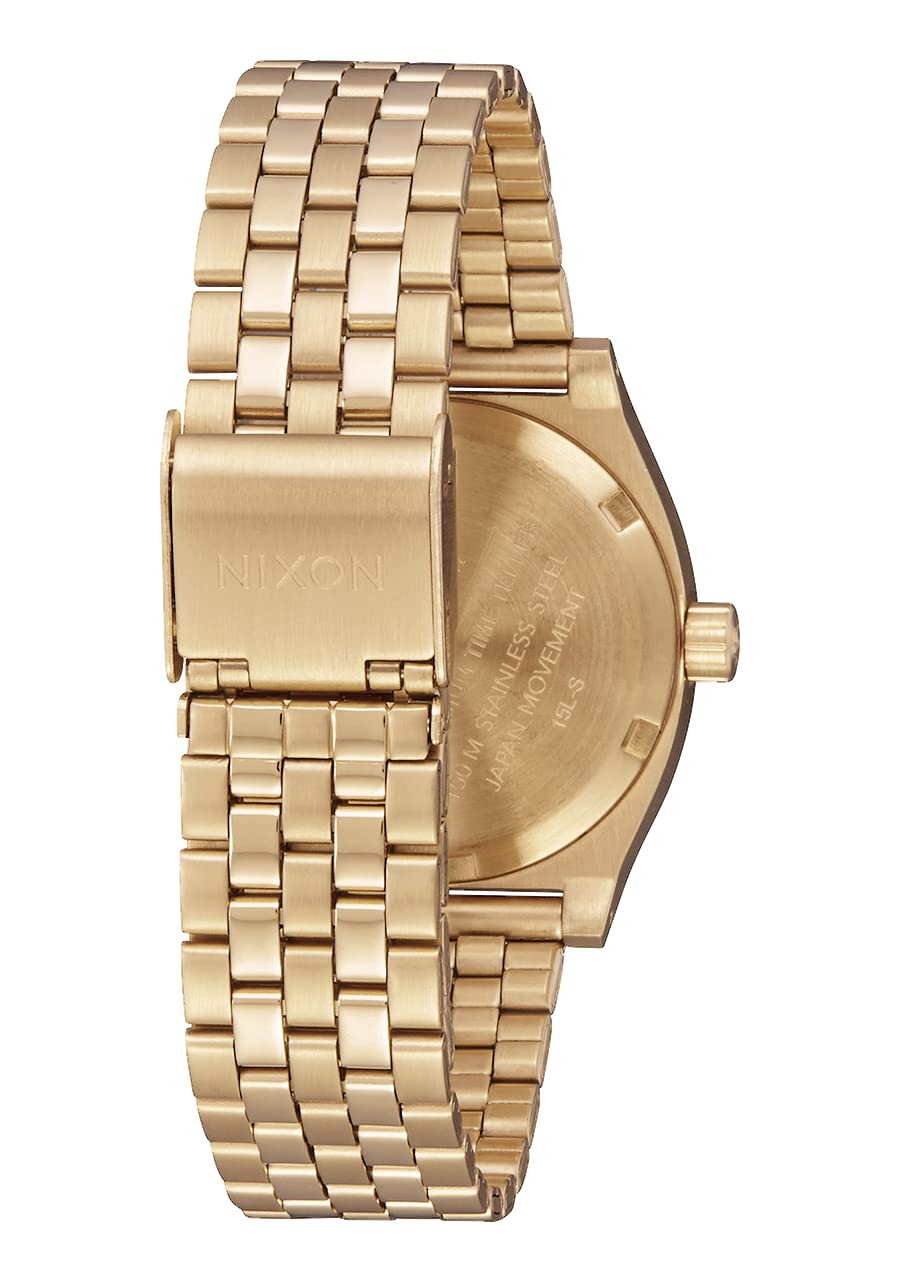Nixon Medium Time Teller A1130 Women's Watch - 31mm Stainless Steel Case, 100m Water Resistant, Date Display | Perfect for Swimming, Diving & Everyday Wear