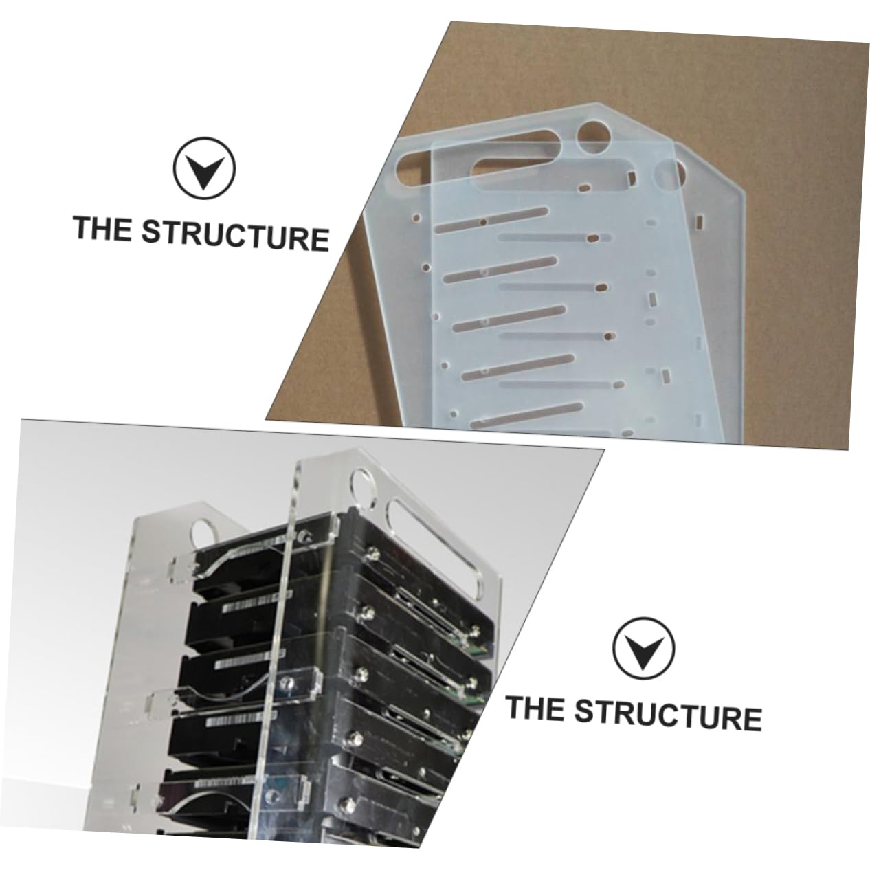 Homoyoyo 3.5 Inch HDD Holder - Multi-Layer Hard Drive Rack with Heat Dissipation for Desktop PC, NAS, Server - Easy Installation & Space Saving Storage Solution