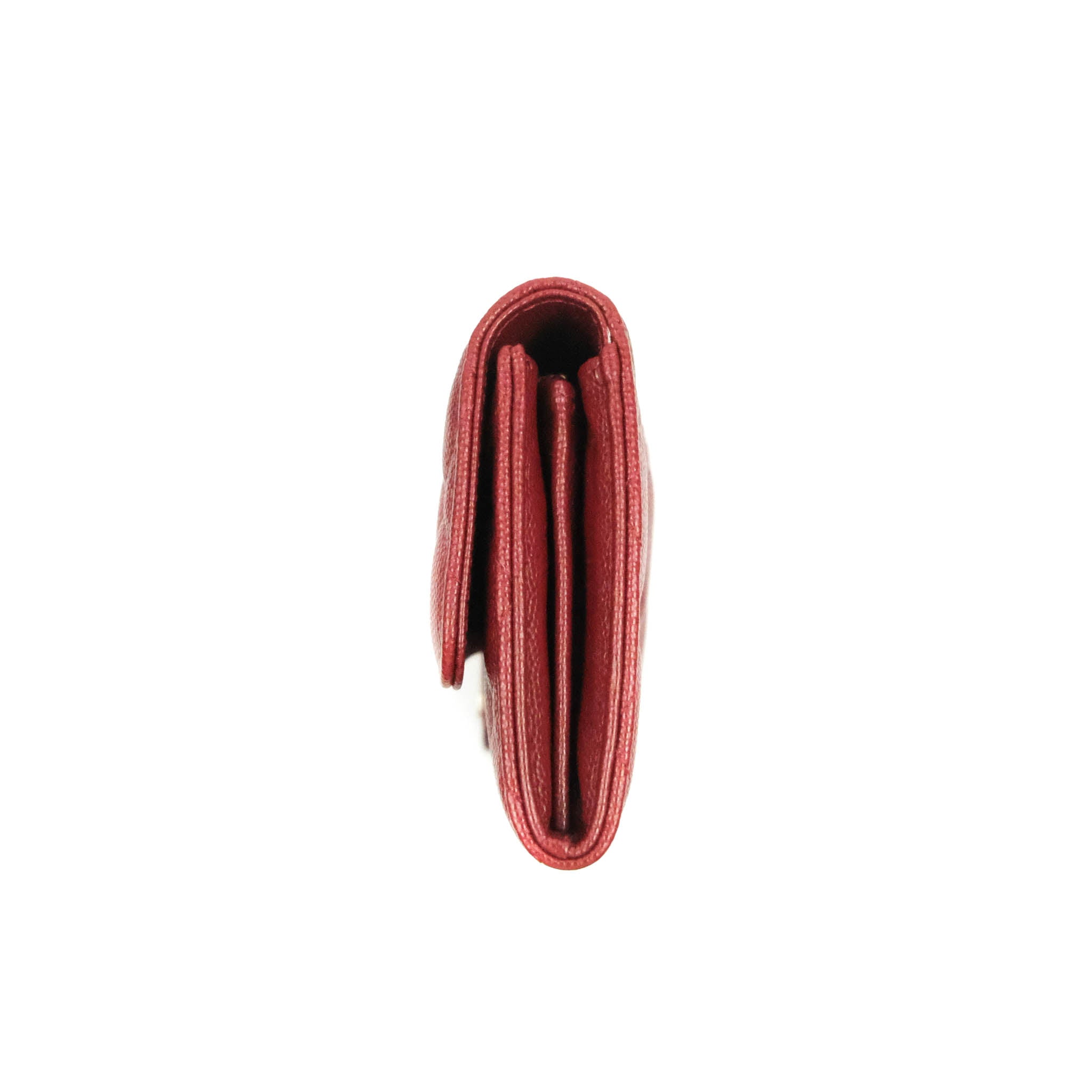 Chanel Caviar Quilted Long Flap Wallet in Burgundy with Gold Hardware - Luxury Leather Wallet for Women, Perfect for Everyday Use and Special Occasions