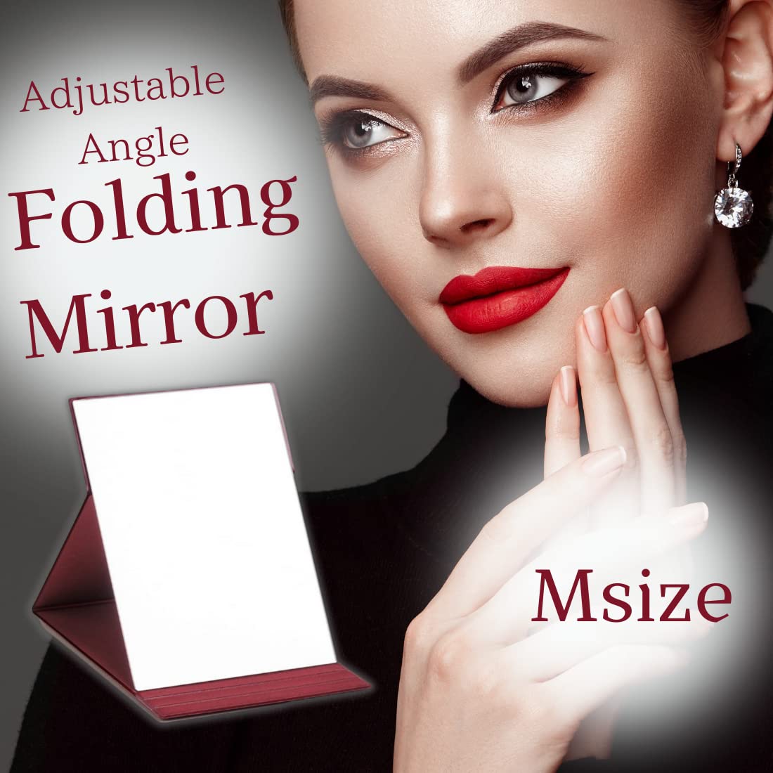 HORIUCHI Folding Travel Mirror - Portable Compact Makeup Mirror for Women & Men - Ideal for Travel, Camping, Home, Gym & Dorm (6.8