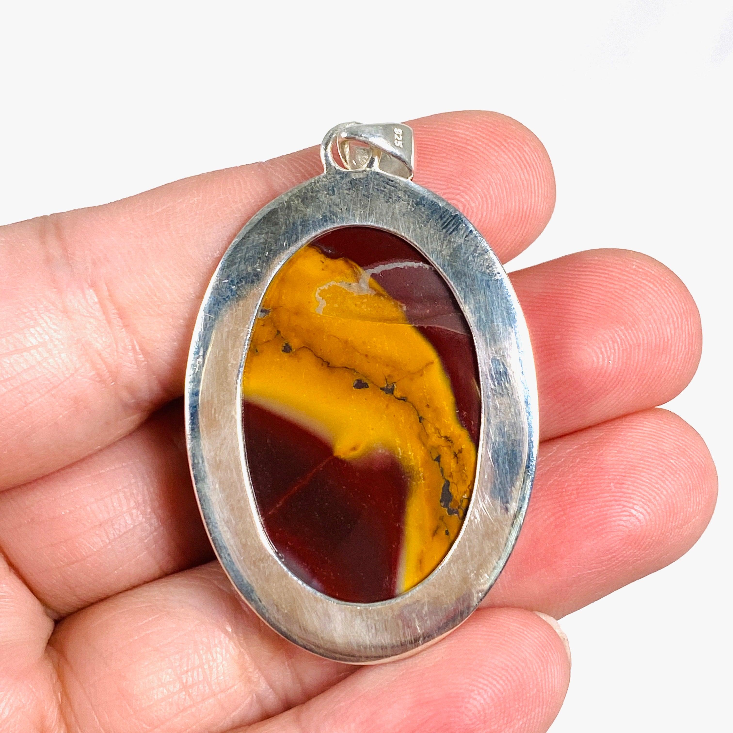 Natural Mookaite Gemstone Oval Pendant Necklace KPGJ4145 - Elegant Handmade Jewelry for Women, Gift for Her, Perfect for Everyday Wear & Special Occasions