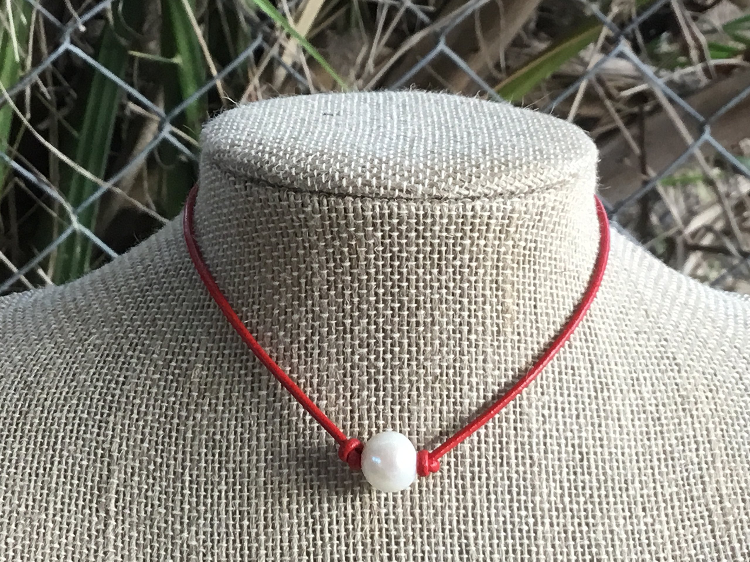 Genuine Leather Pearl Choker Necklace for Women - Elegant Leather Cord with Pearls - Perfect for Weddings, Parties & Everyday Fashion Accessories