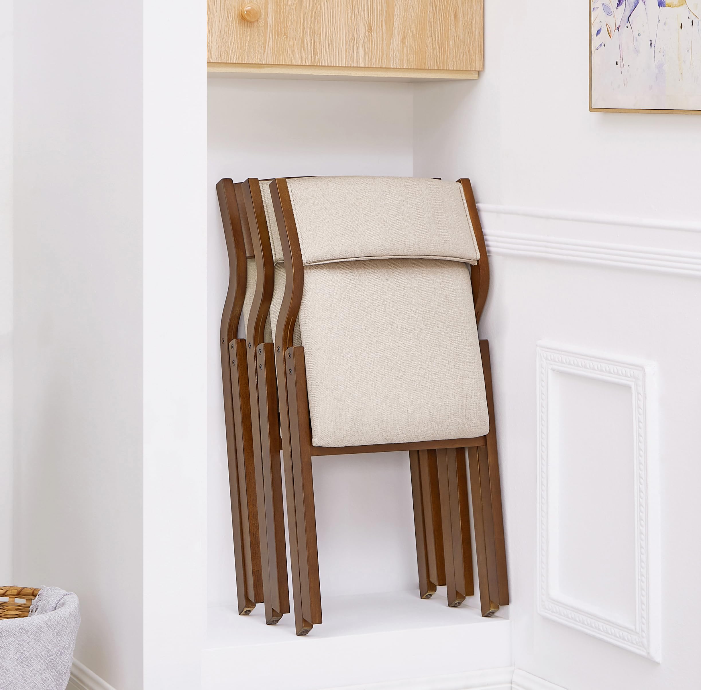 Modern Folding Chairs Set of 2 - Ball & Cast Taupe Dining Chairs with 18