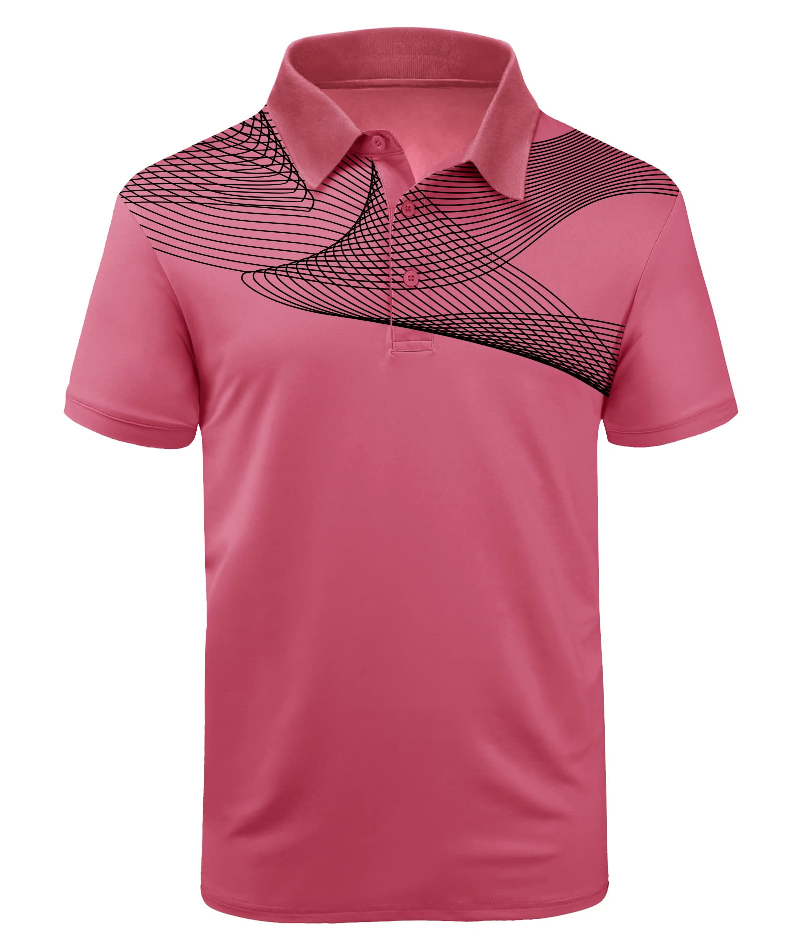 V VALANCH Men's Athletic Golf Polo Shirts - Breathable Collared 3-Button Performance Tees for Golf, Tennis & Casual Wear | Moisture-Wicking & UV Protection