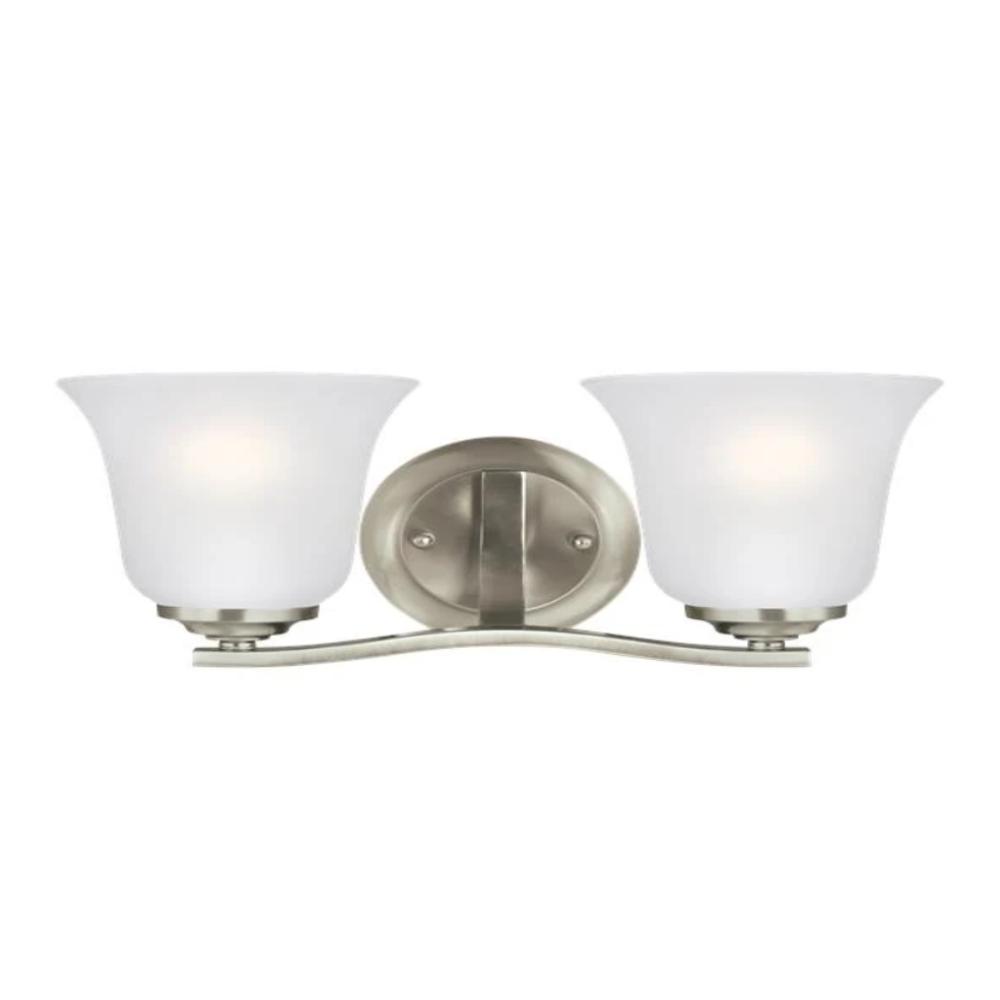 Hanover 2-Light Bathroom Vanity Light Fixture - Modern Brushed Nickel Sconce for Mirror Lighting, Perfect for Bedroom, Powder Room & Dressing Area