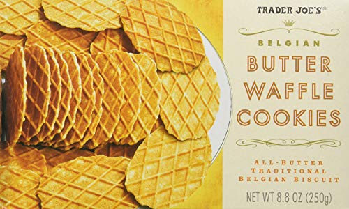 Trader Joe's Belgian Butter Waffle Cookie Crisps - 2 Pack (Set of 4) | Crispy Waffle Cookies for Snacking, Breakfast & Coffee Time | Perfect for Gifts, Parties & Office Treats