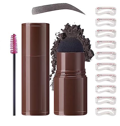Eyebrow Stamp Kit with Hairline Powder - Easy Eyebrow & Temple Shadow Makeup for Natural Contouring | Perfect for Daily Makeup & Special Occasions