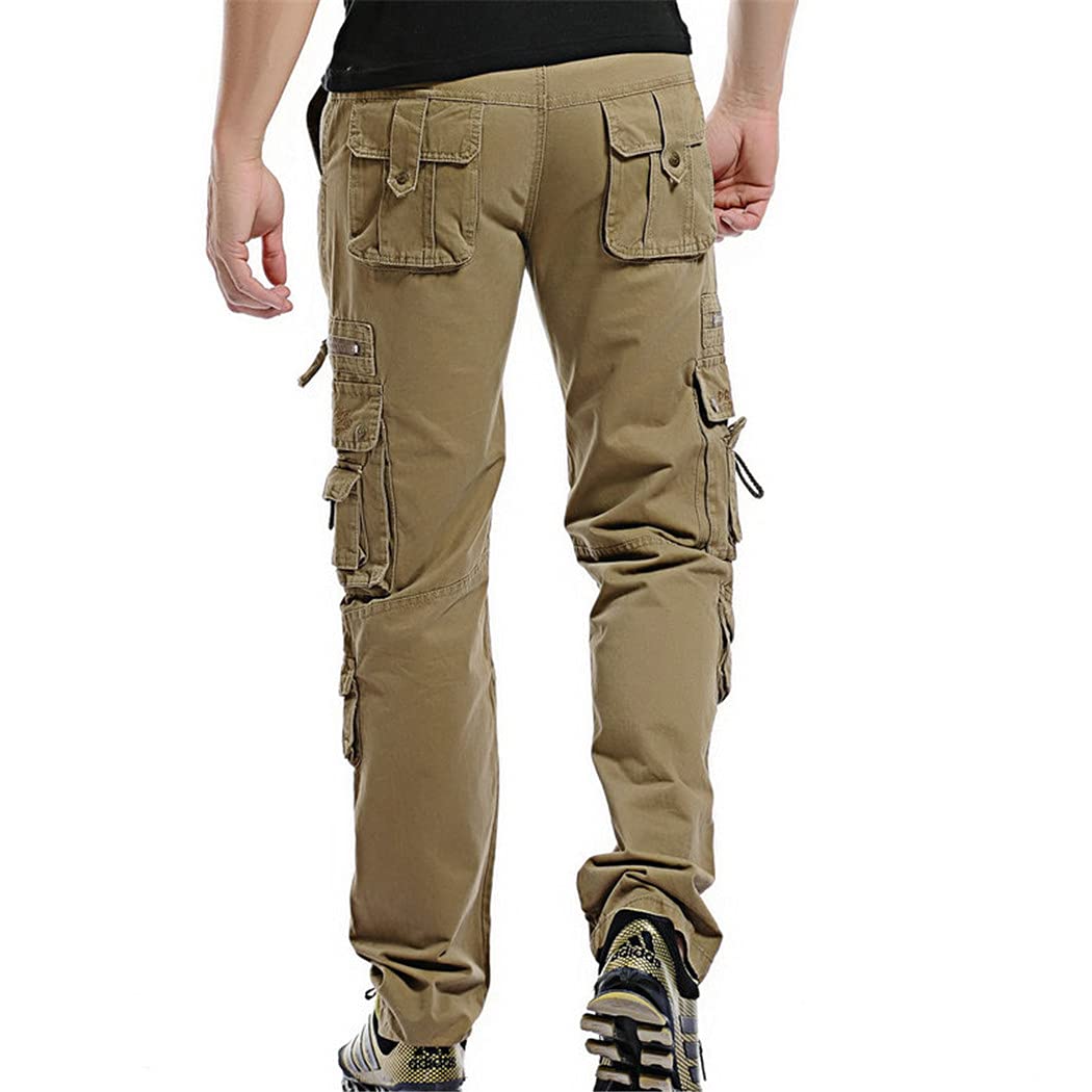 Men's Cargo Pants for Autumn - Straight Fit Casual Tactical Pants with Multiple Pockets | Military Style Outdoor Travel Hiking Work Pants for Adventure & Daily Wear