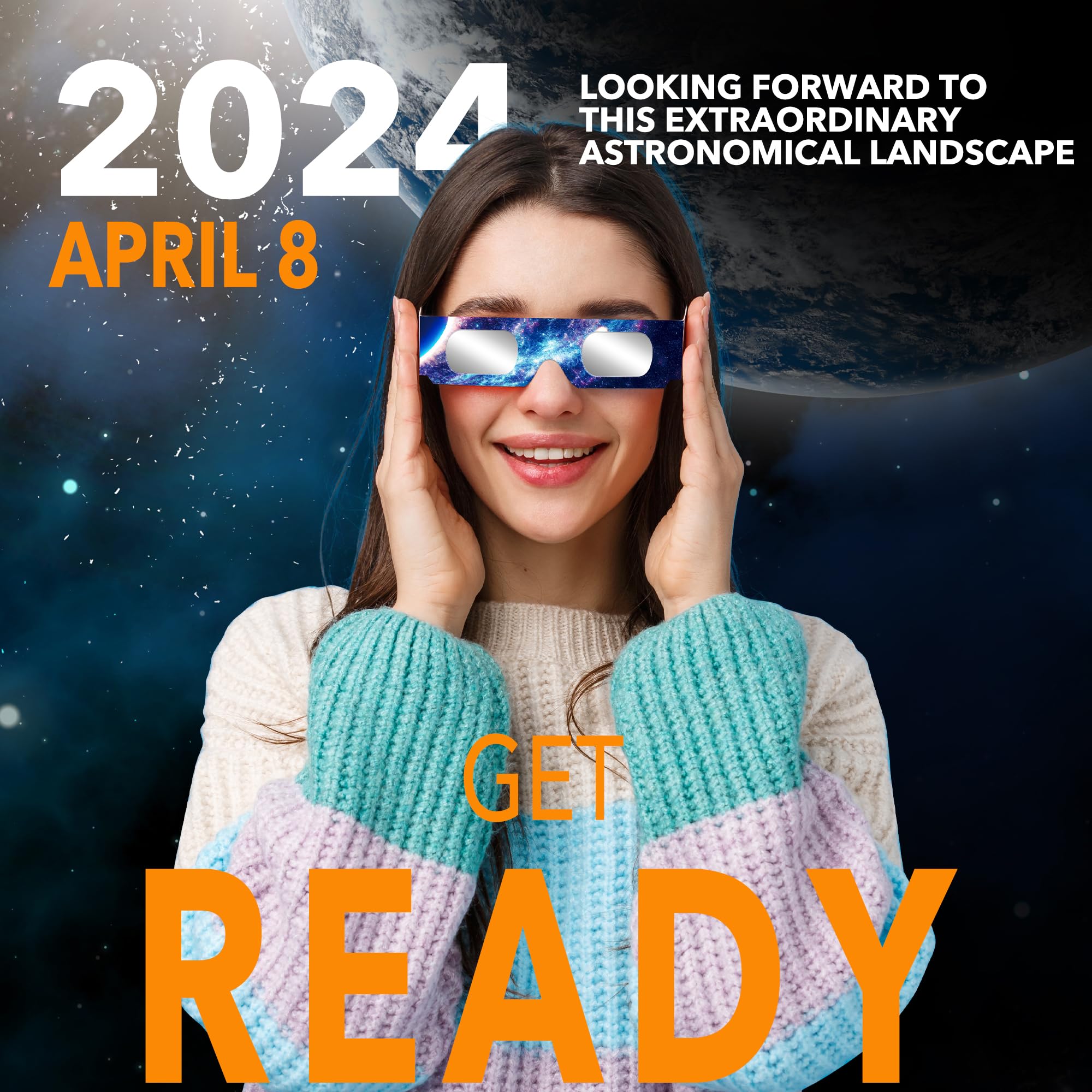 2024 Solar Eclipse Glasses (12 Pack) - CE & ISO Certified Safe for Direct Sun Viewing | AAS & NASA Approved | UV & IR Protection | Perfect for Eclipse Watching, Astronomy Events & Outdoor Activities