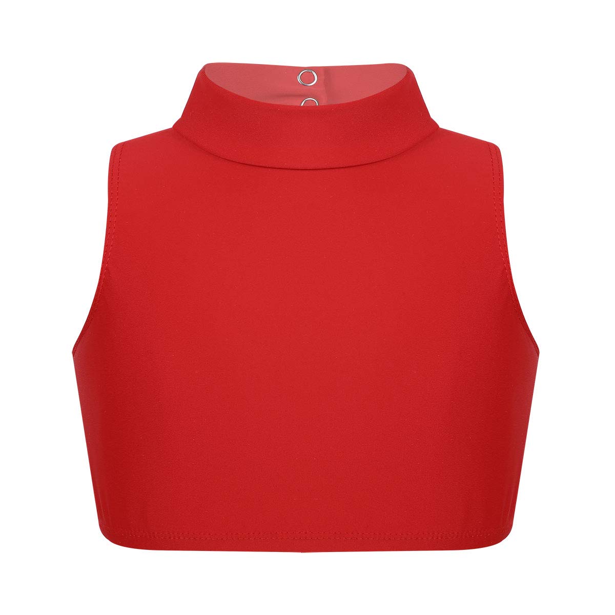 Girls Mock Neck Cross Straps Back Crop Top - Breathable Dance Sports Bra for Yoga, Gym & Active Wear