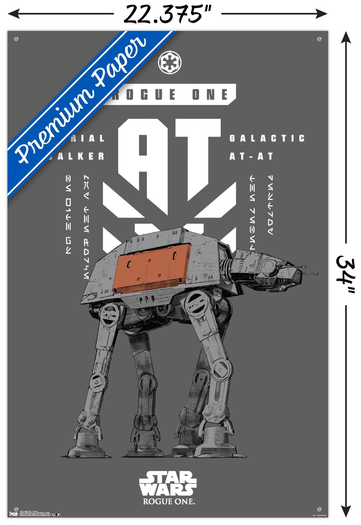 Star Wars Rogue One Movie Banner Wall Poster with Push Pins - Premium Home & Office Decor for Movie Fans & Collectors