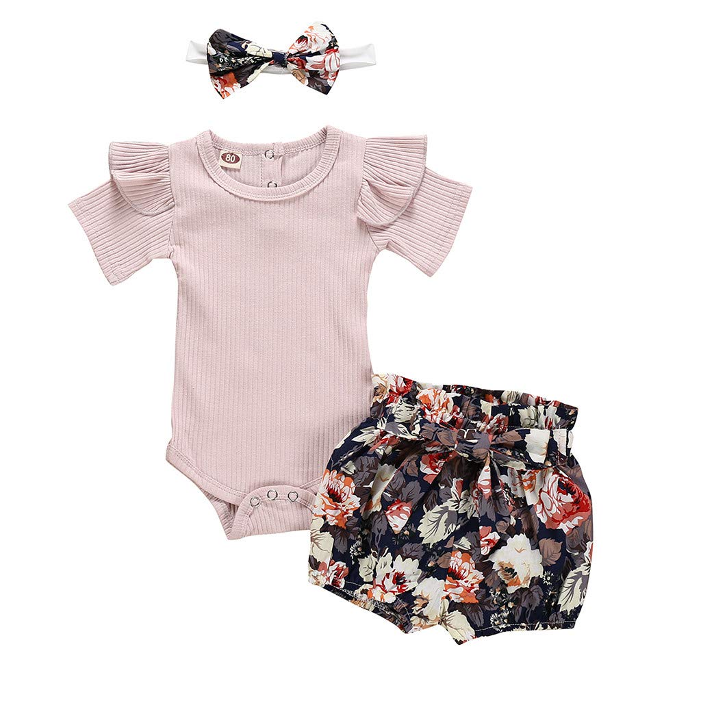 Summer Newborn Baby Boy & Girl Outfits - Short Sleeve Tank Top with Ruffle Short Pants Set | Cute Infant Clothes for Playtime, Beach & Photo Shoots