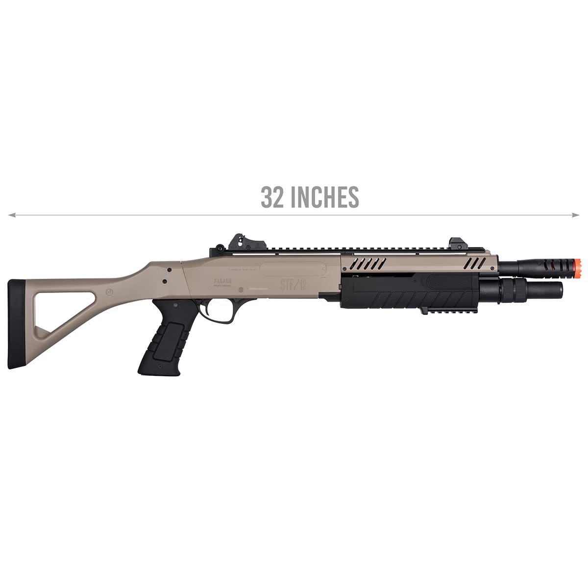 High FPS Tri-Shot 11'' Airsoft Shotgun | Pump Action BO Manufacture FABARM STF with Fixed Stock | Includes 2 Shells | Perfect for Tactical Training, Airsoft Battles & Outdoor Shooting Games