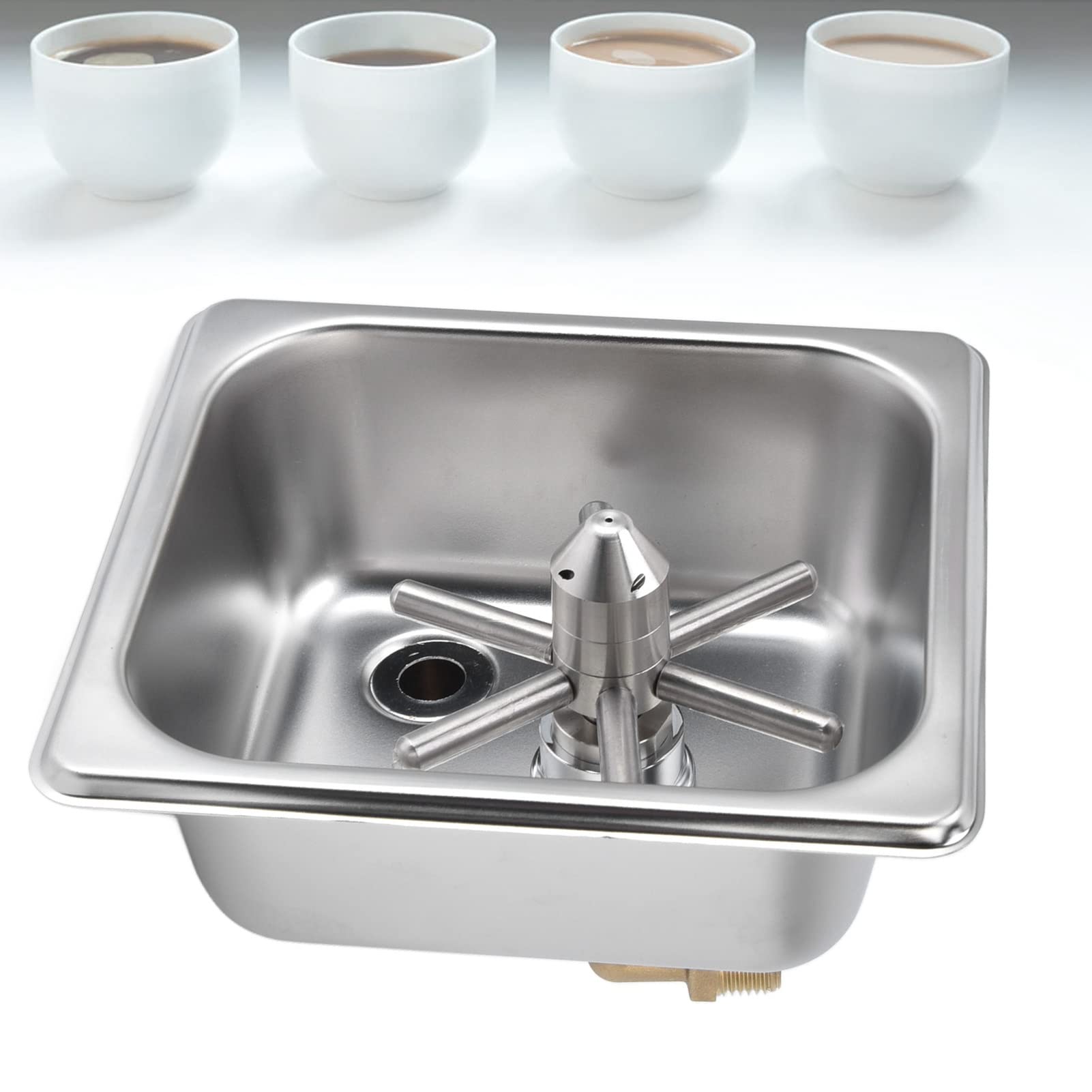 Stainless Steel Glass Rinser for Kitchen Sink - Bar Glass Washer & Cup Cleaner for Home, Hotel, Coffee Shop - Perfect for Washing Wine Glasses, Beer Mugs and Coffee Cups