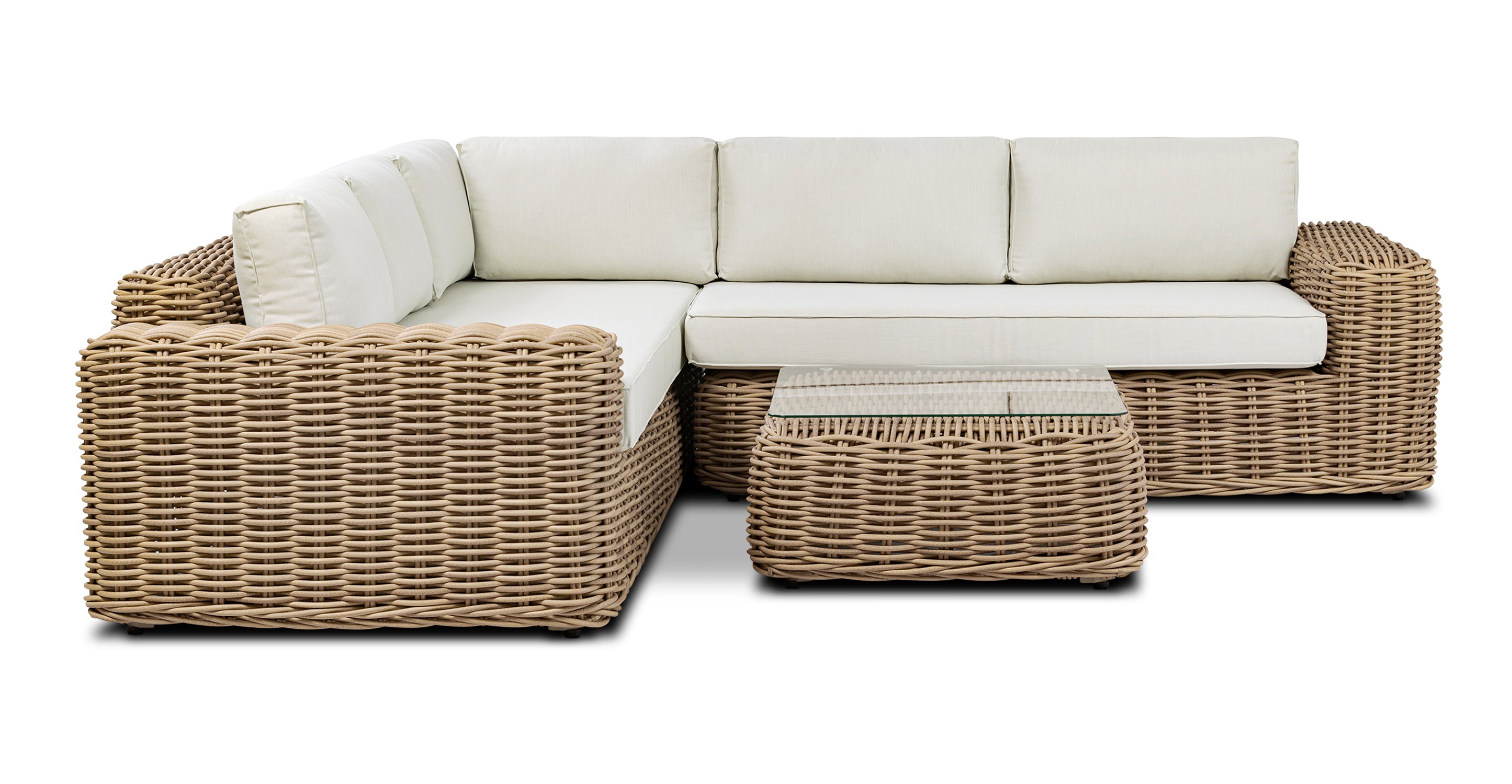 Modern Puglia Corner Sectional Sofa Set with Coffee Table - Comfortable L-Shaped Couch for Living Room, Lounge & Family Room - Perfect for Small Spaces & Home Decor