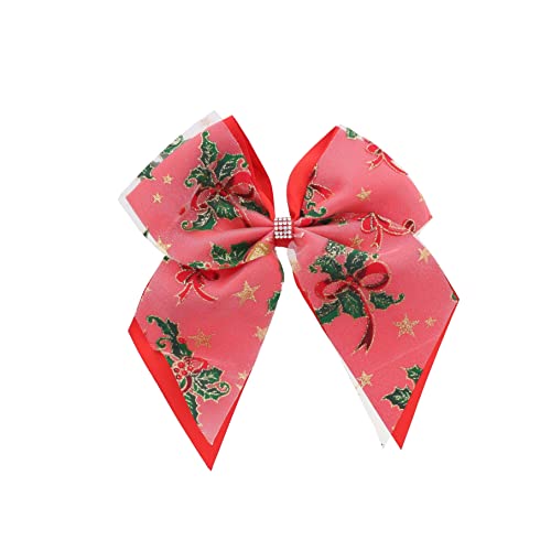Christmas Bow Women Double Layered Hairbow with Tails and Bells - Perfect for Holiday Parties, Festive Gatherings, and Seasonal Photo Shoots