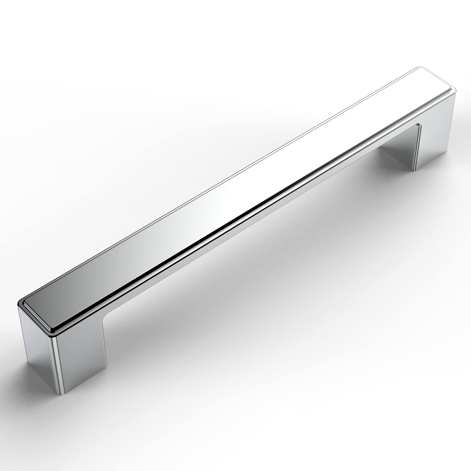 AOOTOCH 10 Pack 5 Inch Polished Chrome Kitchen Cabinet Handles - Modern Cabinet Pulls & Drawer Knobs for Home Kitchen, Bathroom, Office & Furniture (Set of 10) - Perfect for Cabinets, Cupboards, Dressers & DIY Home Improvement Projects