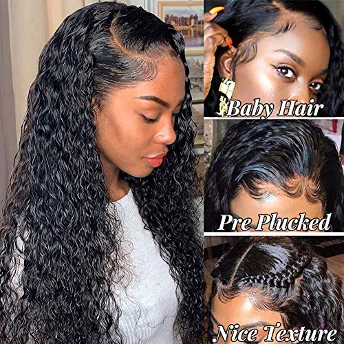 Pizazz Water Wave Lace Front Wig 14'' - 180% Density Brazilian Human Hair Wig for Black Women | Pre-Plucked Natural Hairline with Baby Hair | Perfect for Daily Wear, Parties & Special Occasions