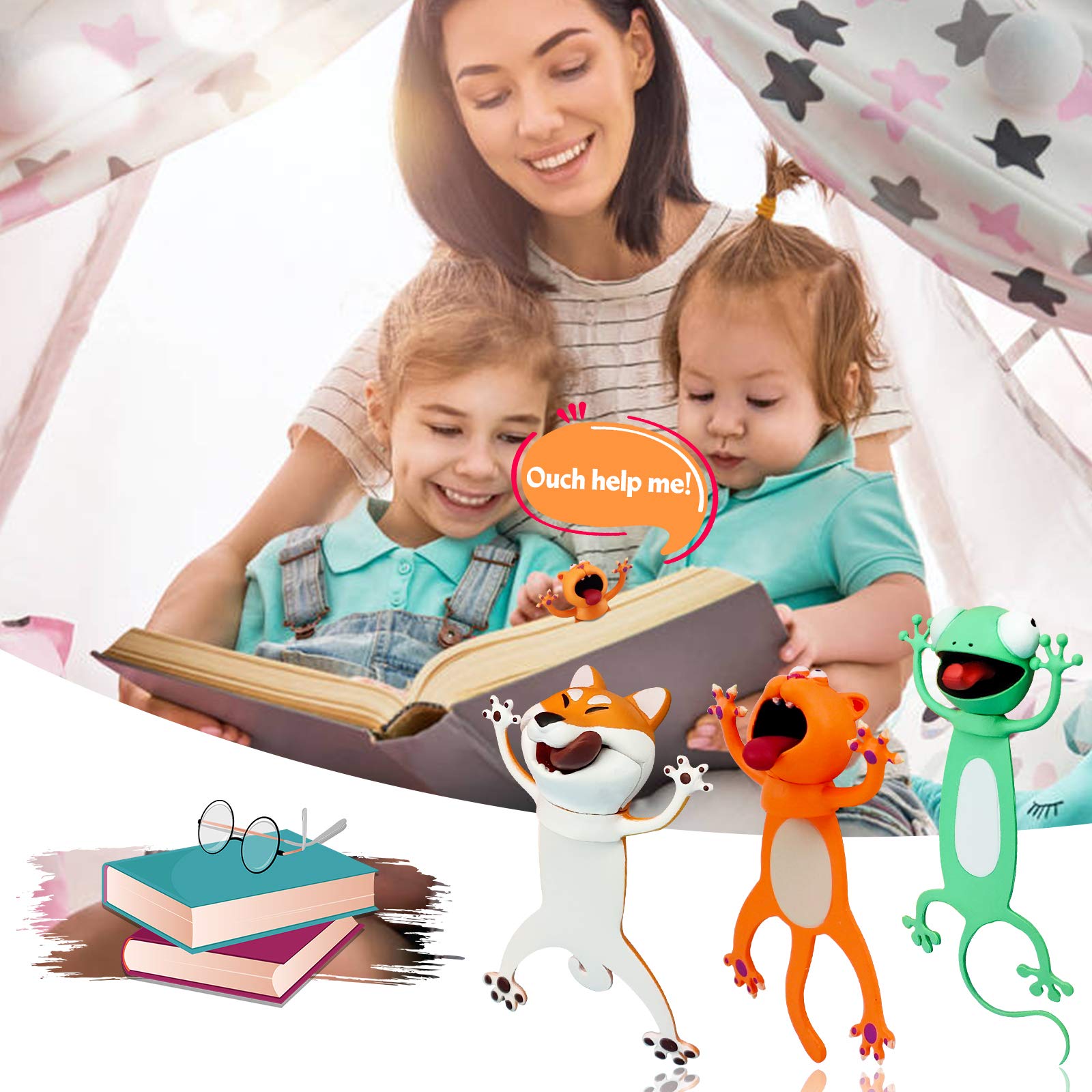 3D Animal Bookmarks for Kids & Book Lovers - Unique Book Accessories for Reading, Gifts & School Supplies | Perfect for Classroom Rewards, Birthday Presents & Reading Motivation