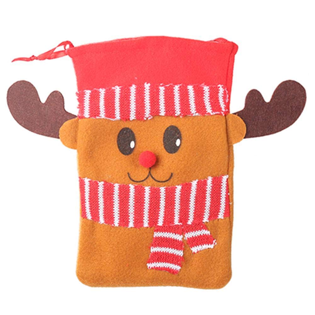WinnerEco Christmas Candy Bags for Kids - 50 Pack Non-Woven Drawstring Gift Pouch with Elk Design | Perfect for Holiday Party Favors, Classroom Treats & Stocking Stuffers