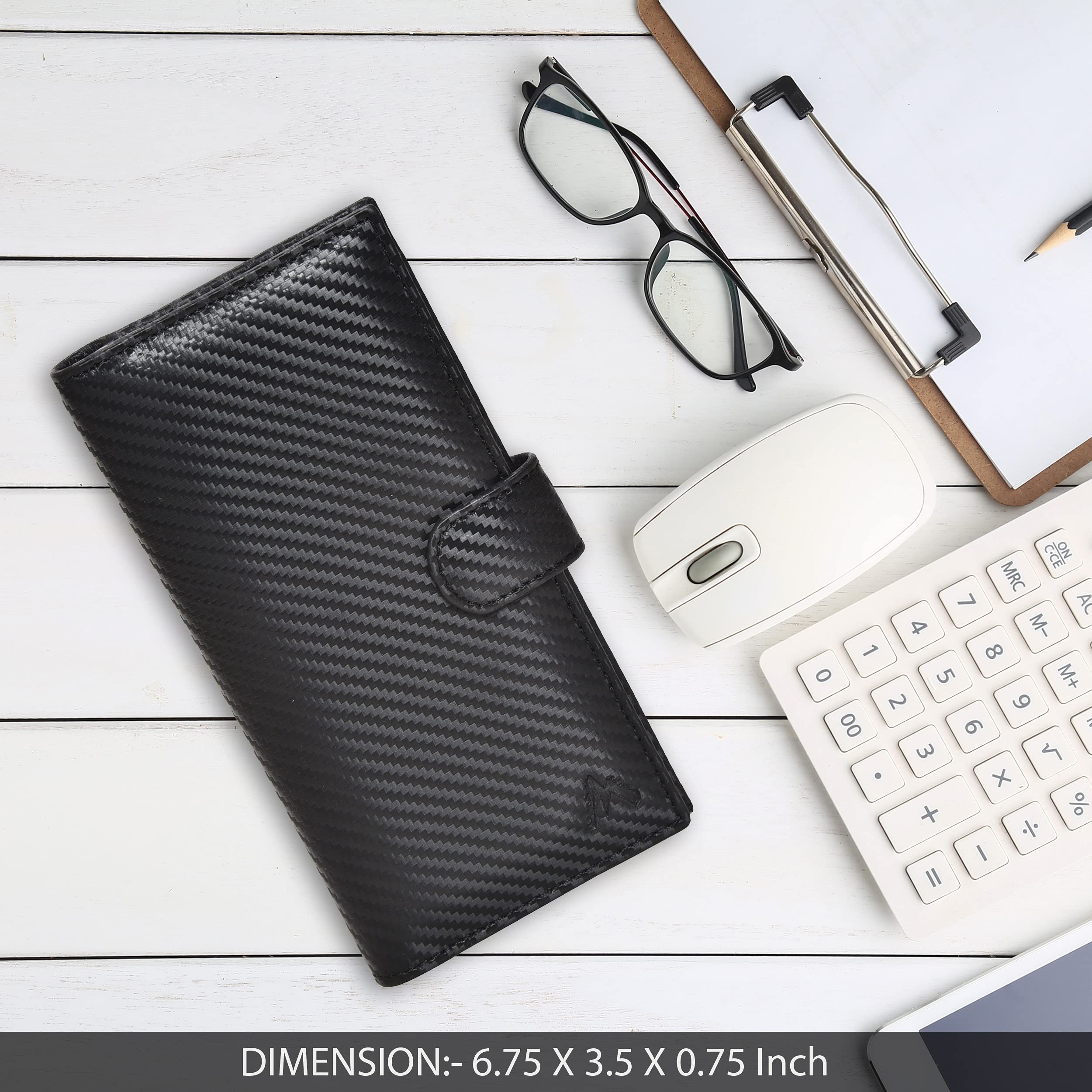 Premium Handmade RFID Blocking Leather Checkbook Cover for Men & Women - 6 Credit Card Slots, ID Holder & Pen Loop | Secure & Stylish Wallet for Travel, Business & Everyday Use