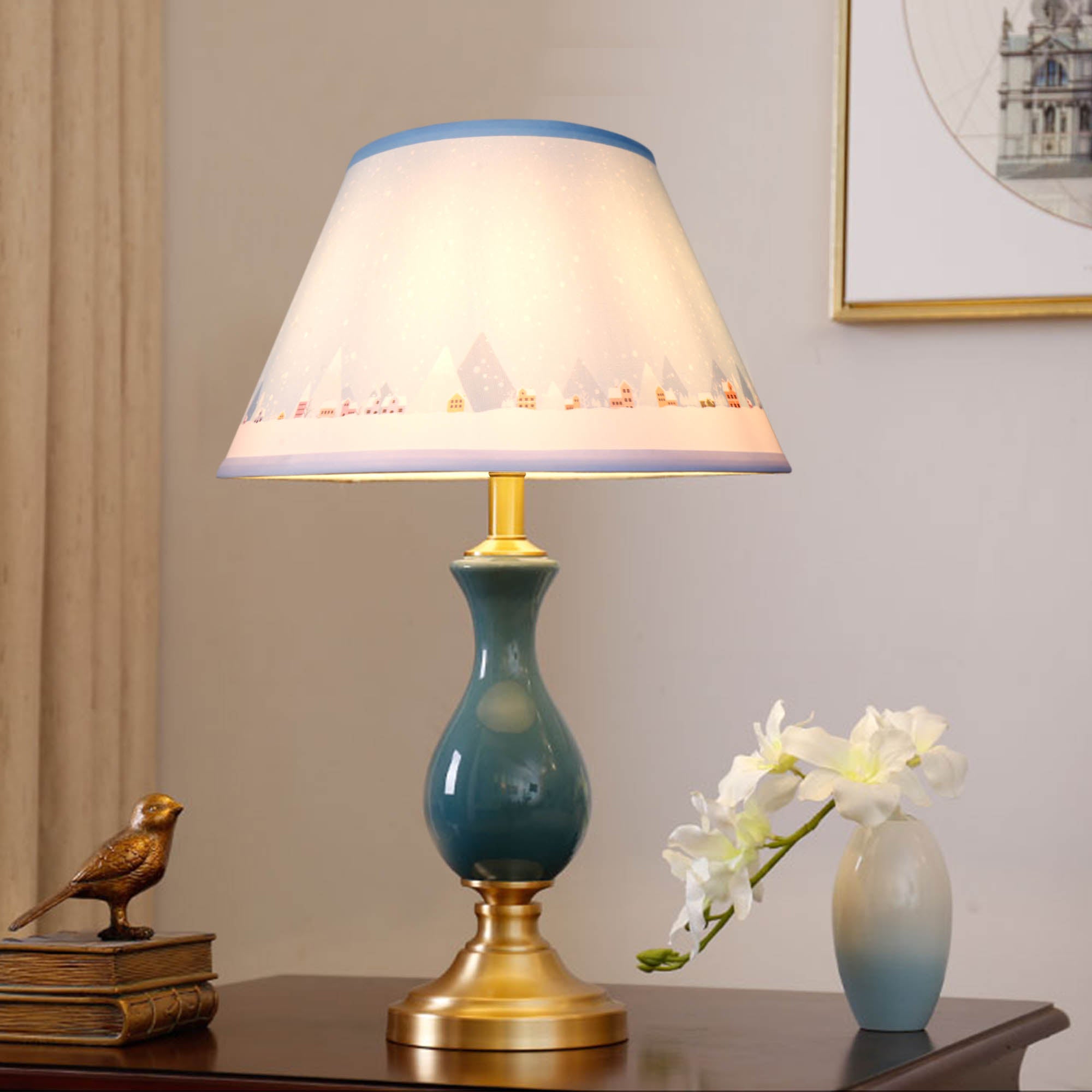 Empire Style Round Lamp Shade Set of 2 - 7x13x7.8 Inches - Carro Home Collection Limited Edition - Perfect for Living Room, Bedroom & Dining Room Lighting Decor