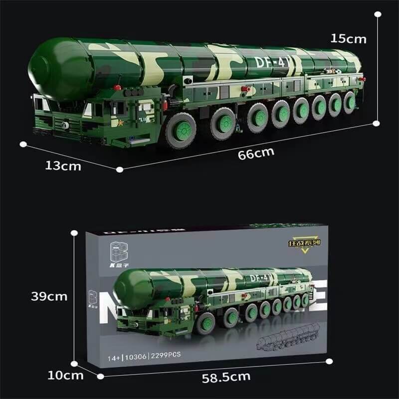 KBOX 10306 DF-41 Ballistic Missile Model - 1:100 Scale Military Collectible for Display & Gifting - Perfect for History Buffs, Military Enthusiasts & Model Collectors