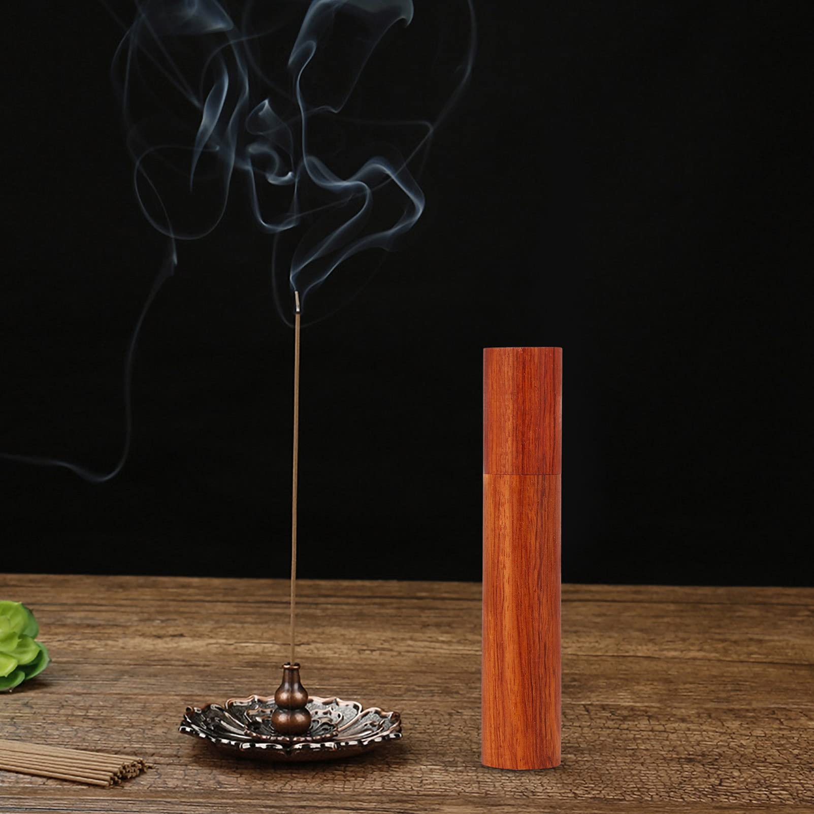 HEALLILY 2-Pack Wooden Incense Stick Storage Tubes with Lid - Airtight Aromatic Container for Travel & Home Use - Perfect for Organizing Incense Sticks, Essential Oils, and Herbs in Bedroom, Yoga Studio, or Meditation Space