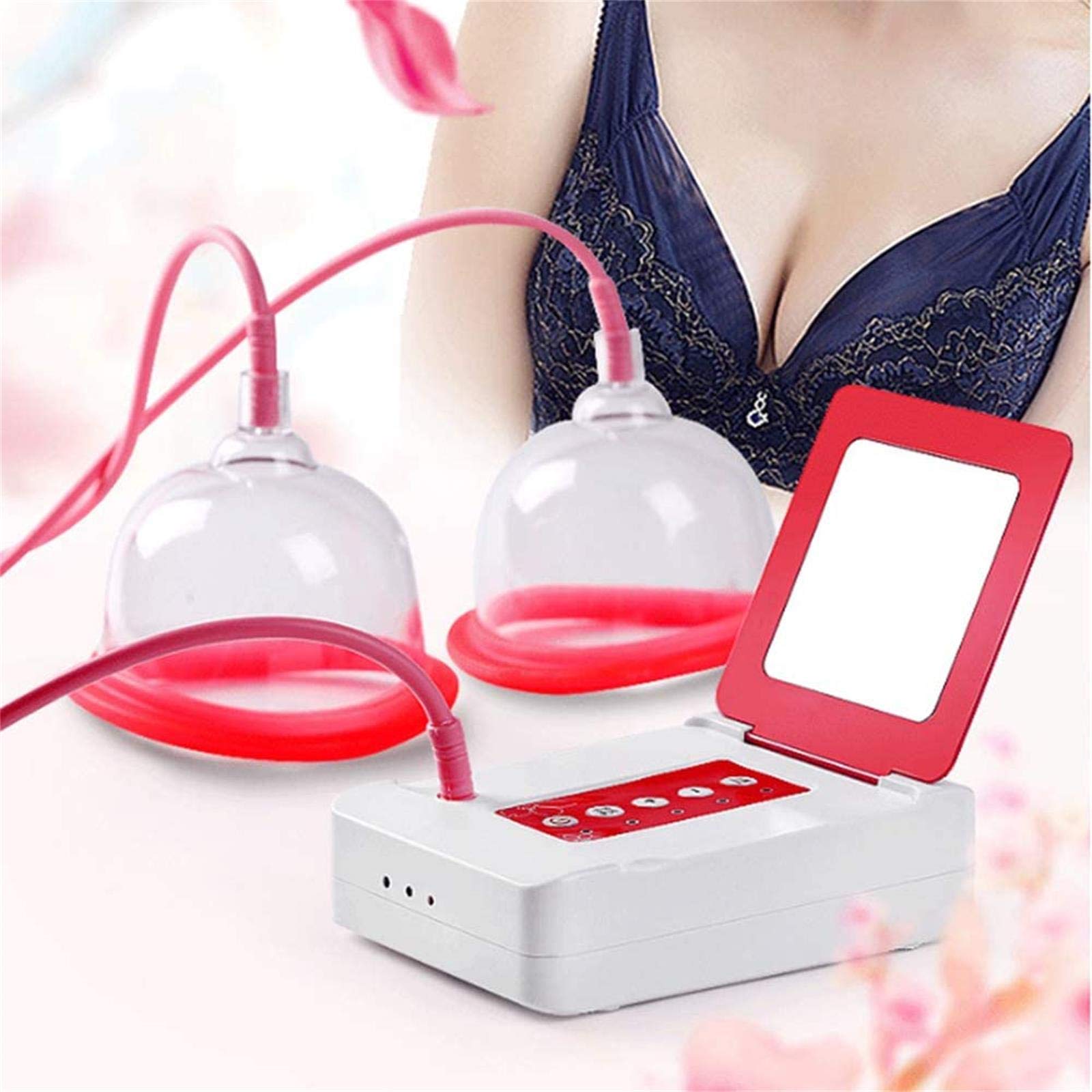 Electric Double Cup Bra Massager for Breast Enhancement - Anti Cellulite & Chest Care Machine - Perfect for Home Spa, Postpartum Recovery, and Beauty Therapy (Size S)