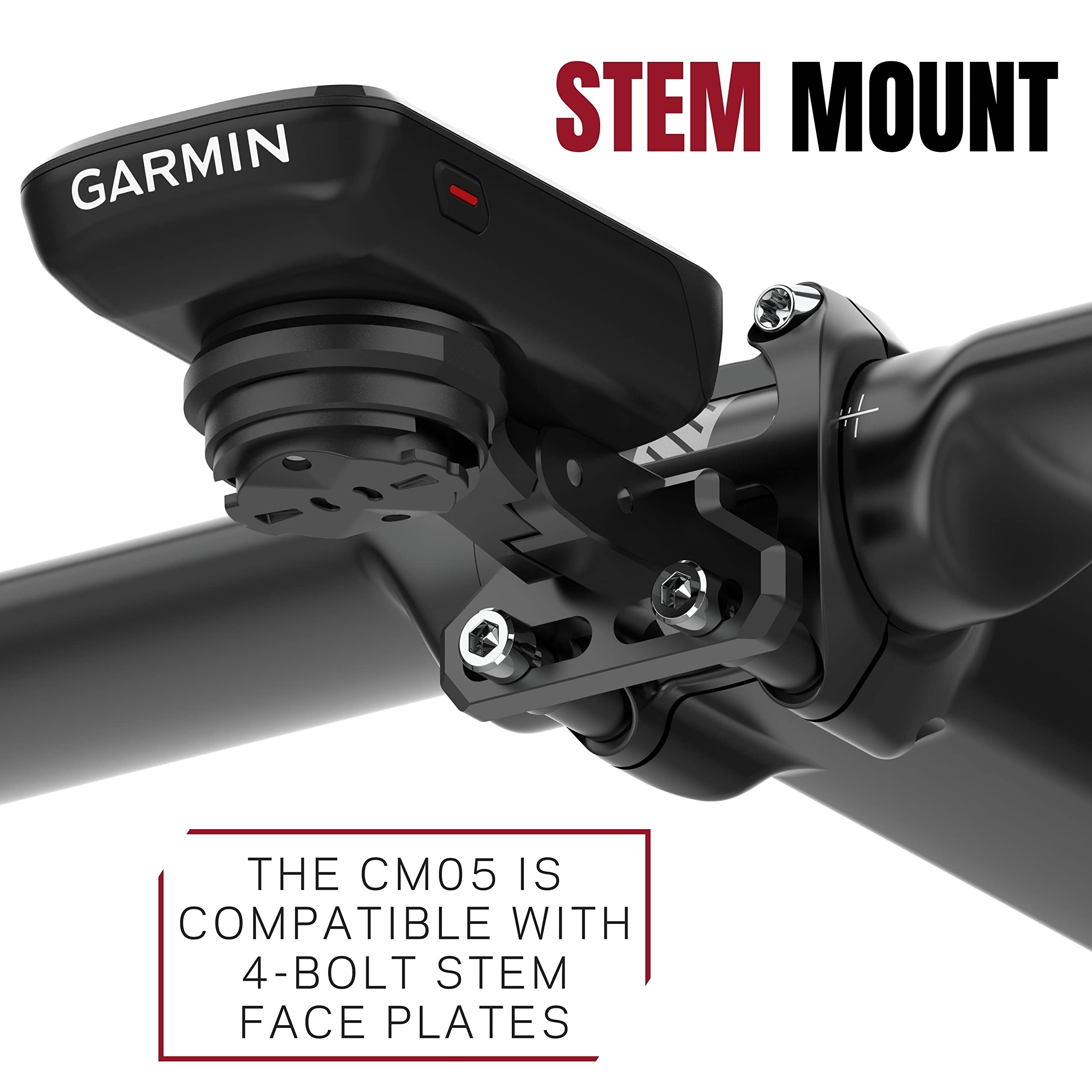 KOM Cycling Quick Release Stem Mount - Compatible with Wahoo Elemnt Roam, Elemnt Bolt v2 & Garmin Edge 1040 Bike Computers - GoPro Accessory Mount for Action Cameras - Perfect for Road Cycling, Mountain Biking & Adventure Sports