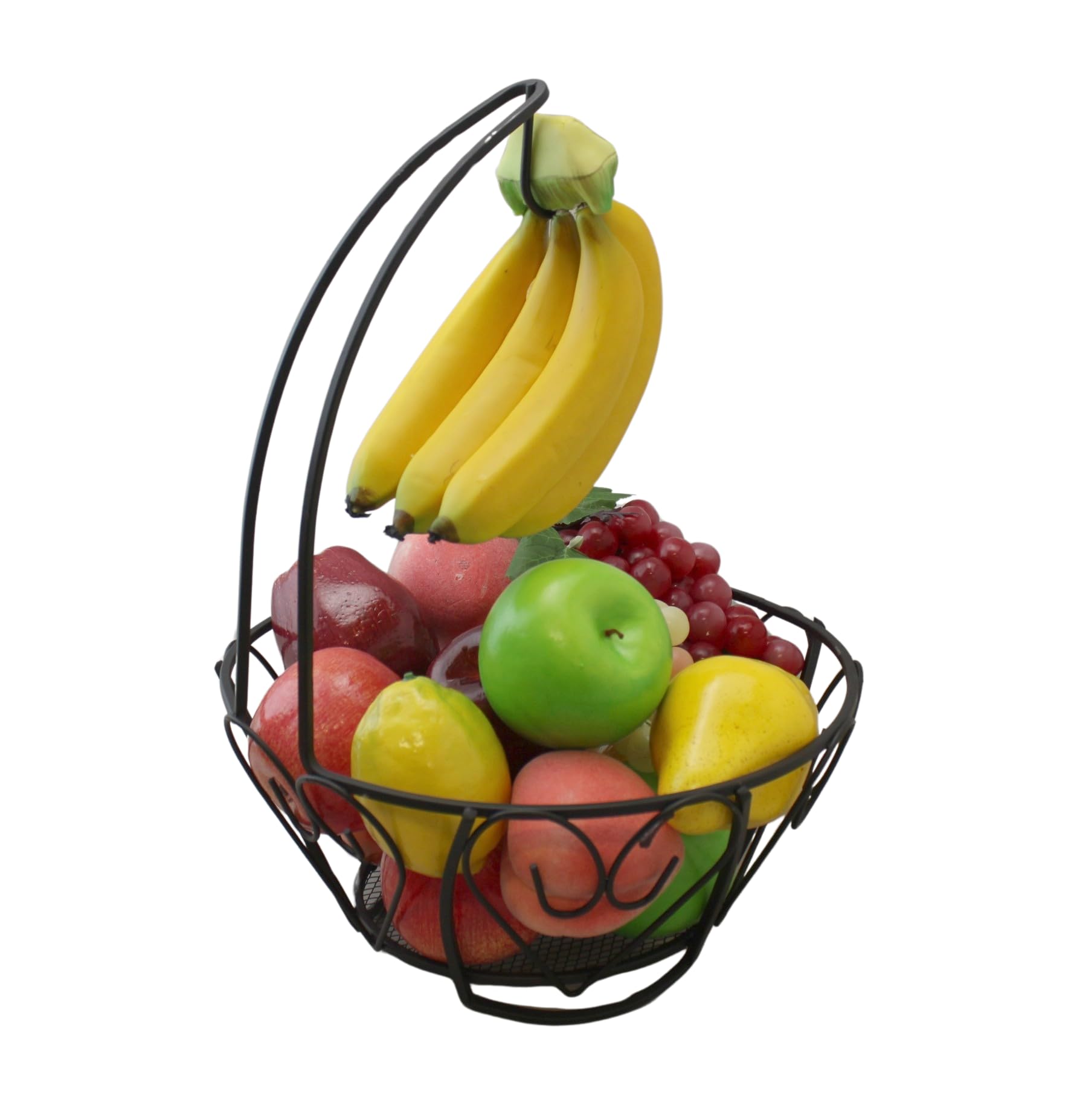 Black Matte Fruit Tree Bowl with Banana Hanger - Stylish Kitchen Countertop Organizer for Fruits, Bananas & Snacks | Perfect for Dining Room, Pantry & Breakfast Nook Decor