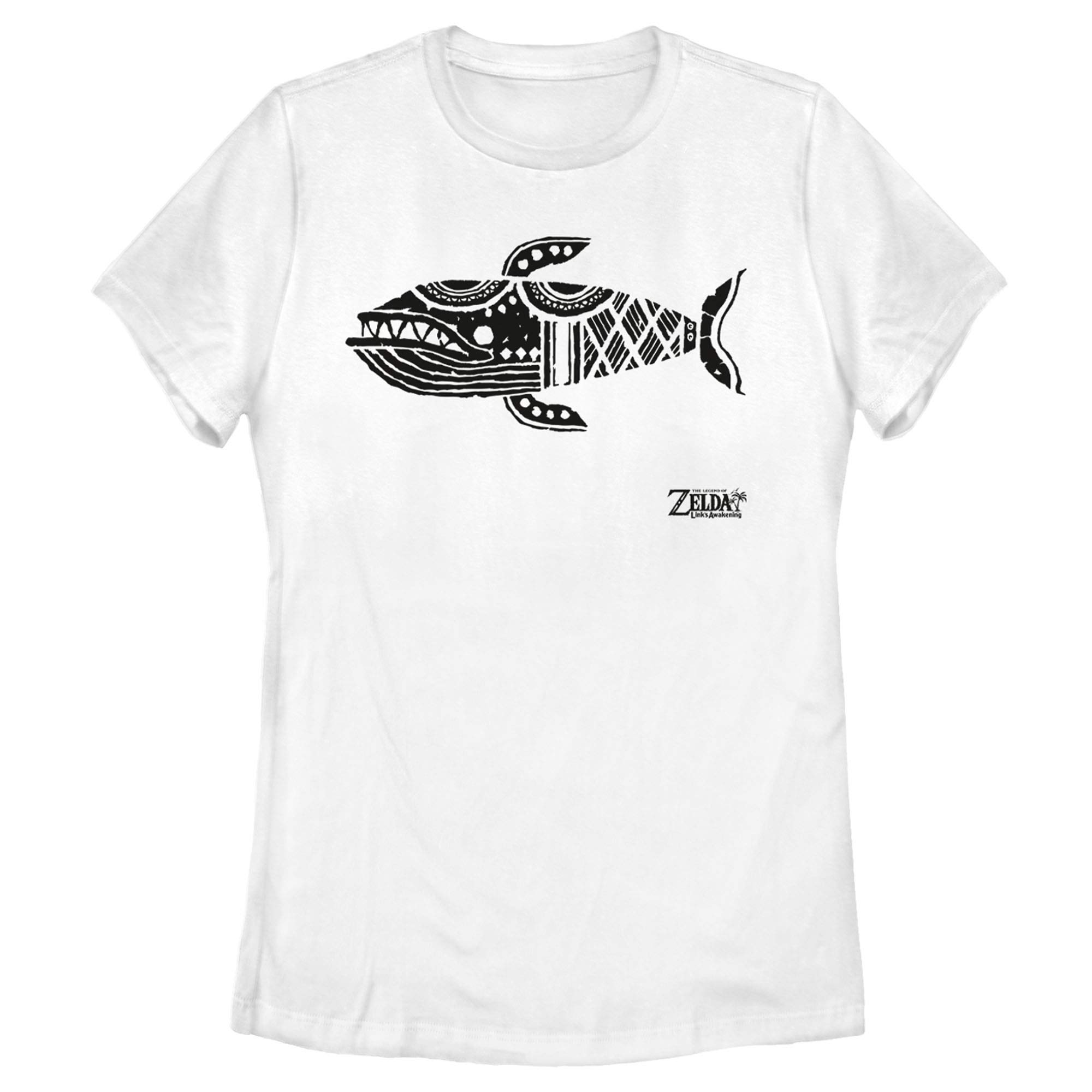 Women's Nintendo Legend of Zelda Link's Awakening Whale Hieroglyphic Graphic T-Shirt | Retro Gaming Tee for Fans | Casual Wear & Cosplay