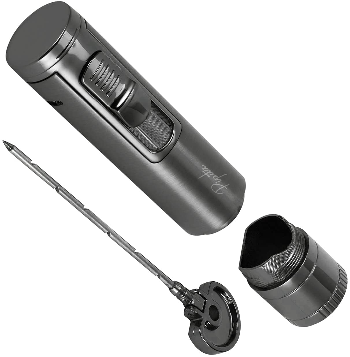 Windproof Refillable Torch Lighter with Cigar Punch - Perfect for Cigar & Outdoor Use