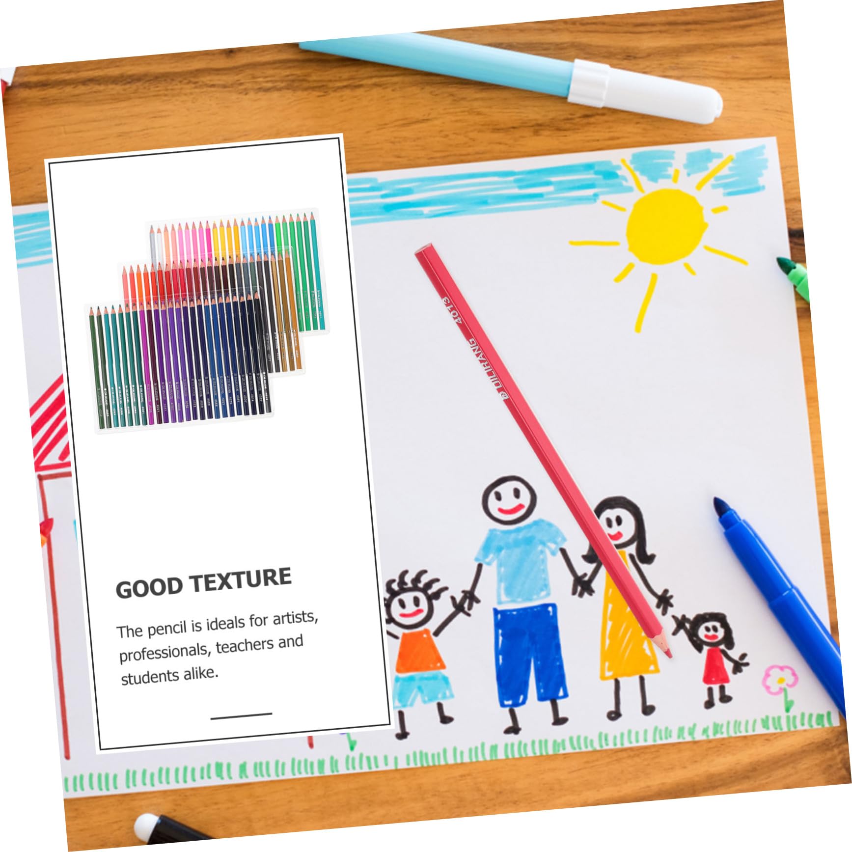 Premium Colored Pencils Set - 24 Vibrant Wooden Drawing Pencils for Artists & Students | Sketching, Coloring, Shading | Perfect for Art Projects, School Supplies & DIY Crafts