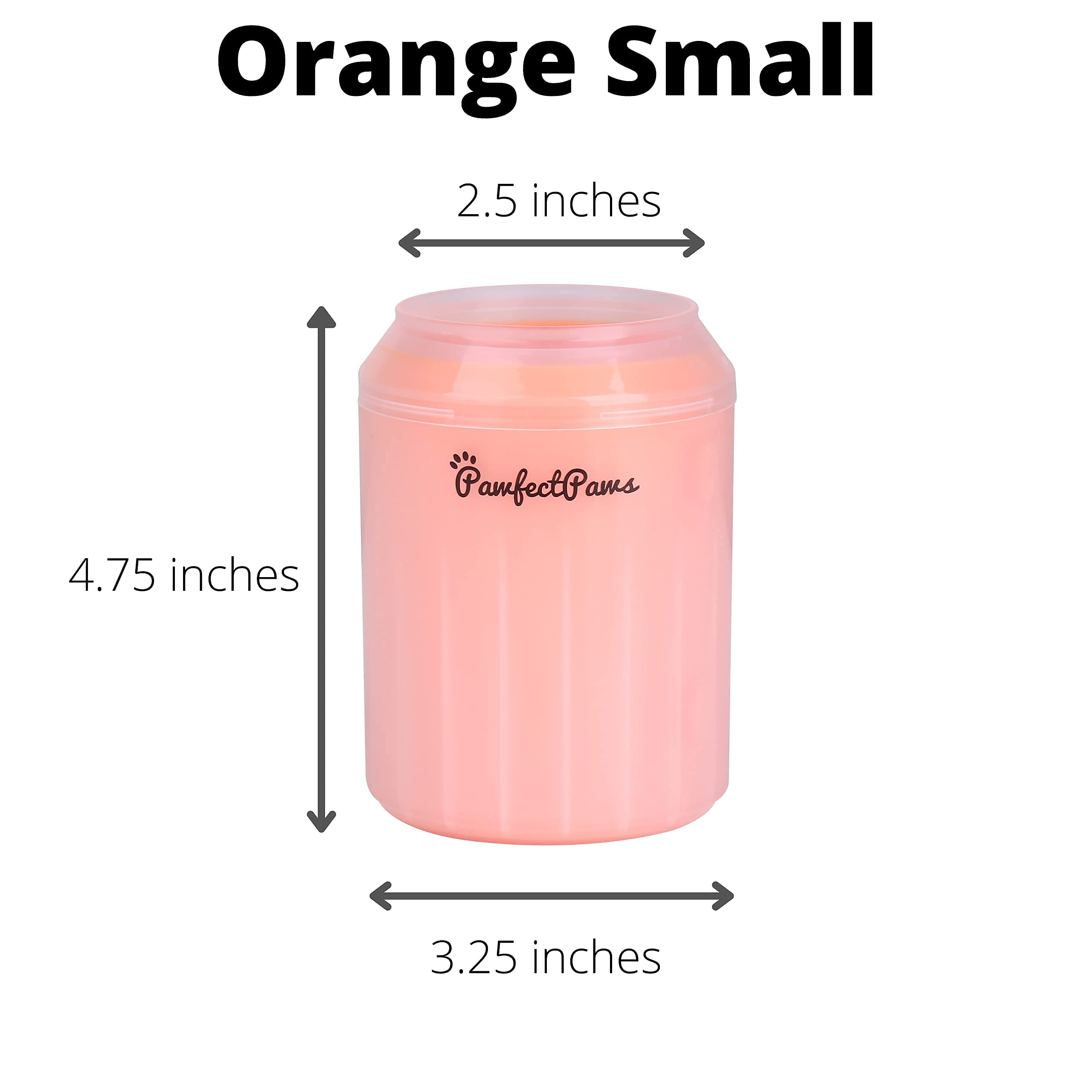 Portable Dog Paw Cleaner for Small Dogs - Orange Pet Grooming Tool - Perfect for Travel, Hiking & Outdoor Adventures
