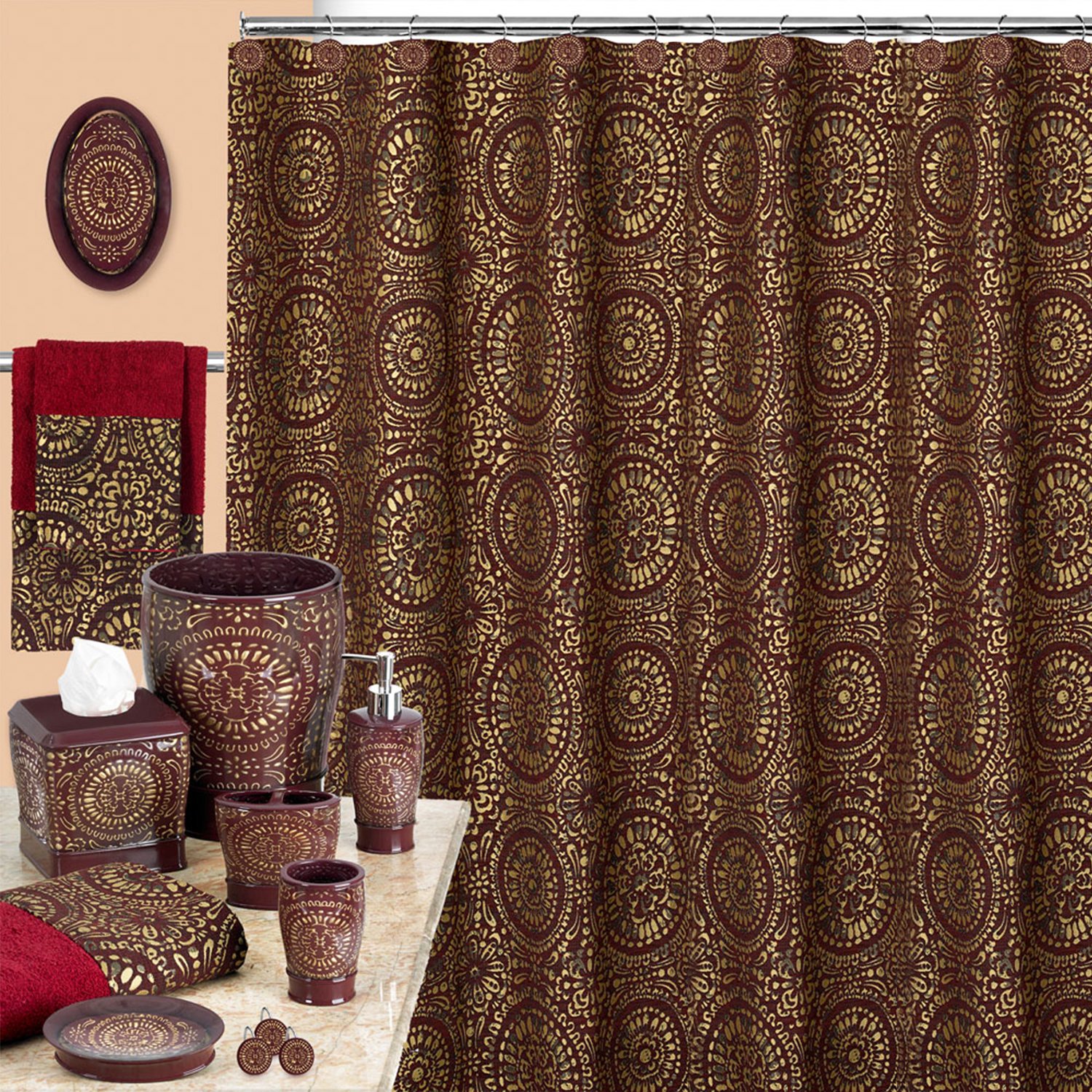 Vescade Burgundy Bath Tumbler - Insulated Stainless Steel Cup with Lid & Straw for Hot/Cold Drinks - Perfect for Home, Office, Gym & Travel Use