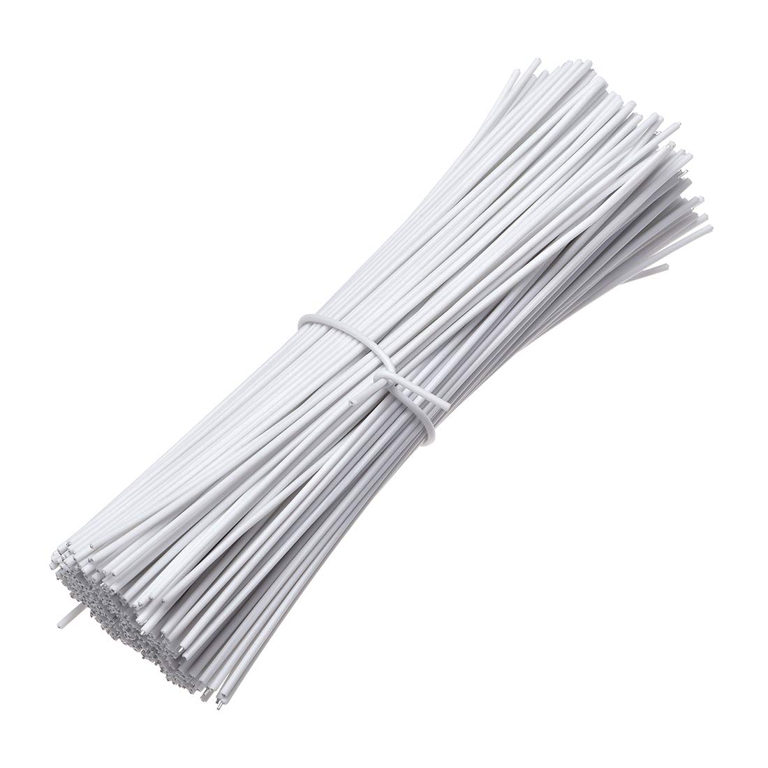 uxcell 1000pcs Metallic Twist Ties 100mm x 1mm - White Plastic Cable Cord Ties for Organizing Wires, DIY Crafts & Home Office Use