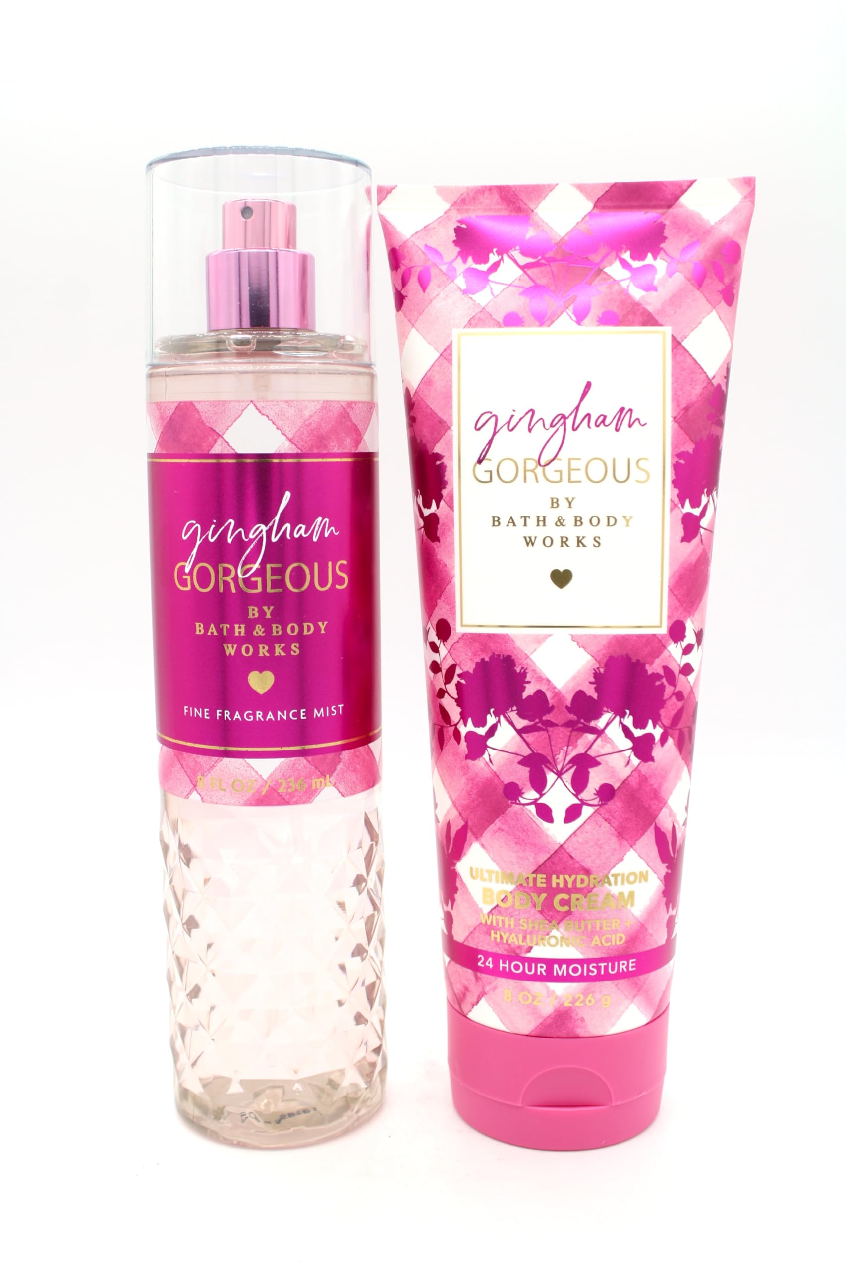 Gingham Gorgeous Bath & Body Set - Fine Fragrance Mist & Body Cream Duo | Fresh Floral Scent for Women, Gift Idea for Her | Perfect for Daily Use, Self-Care Routine & Special Occasions