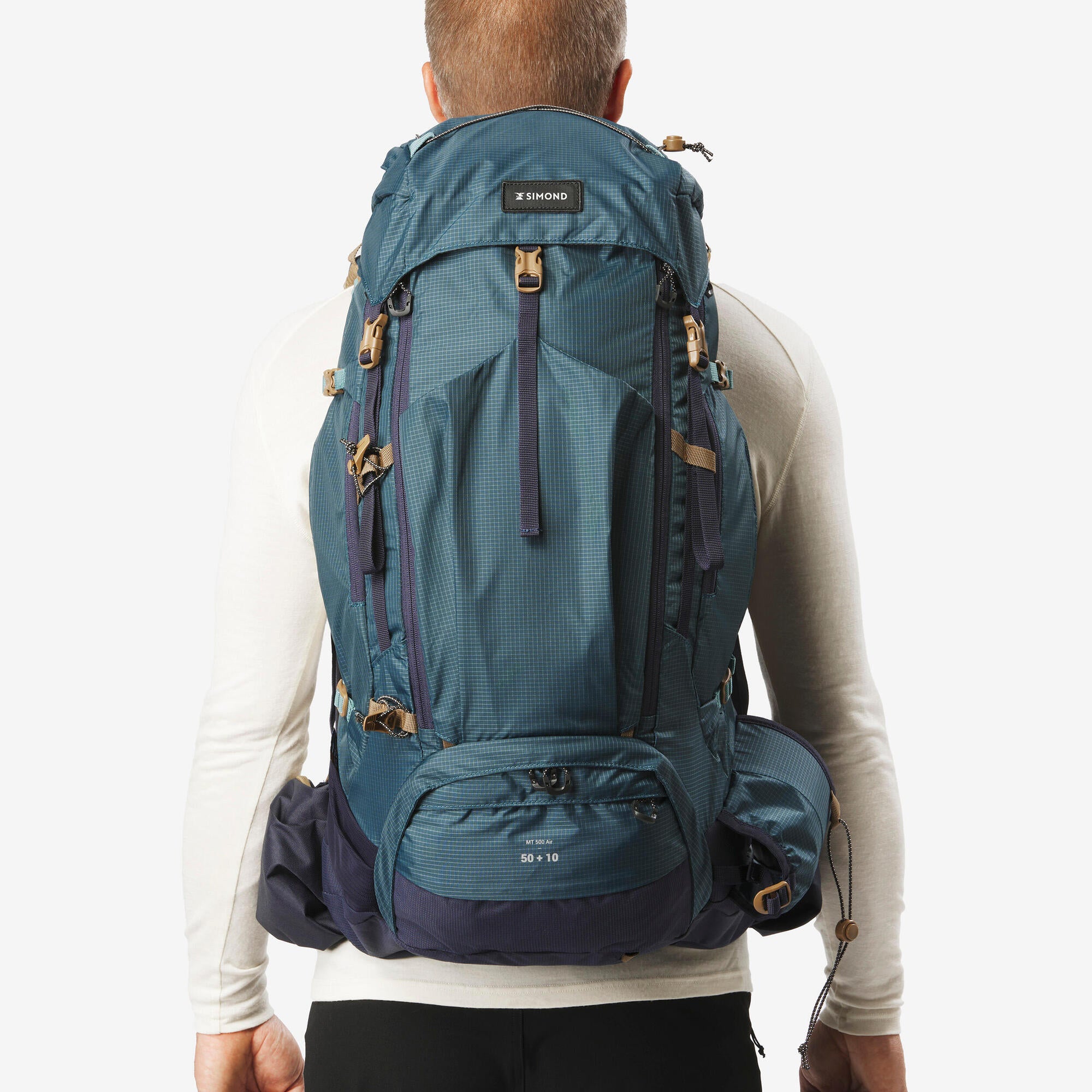 Simond MT500 Air 50+10L Men's Hiking Backpack - Lightweight & Durable for Outdoor Camping, Trekking & Travel Adventures