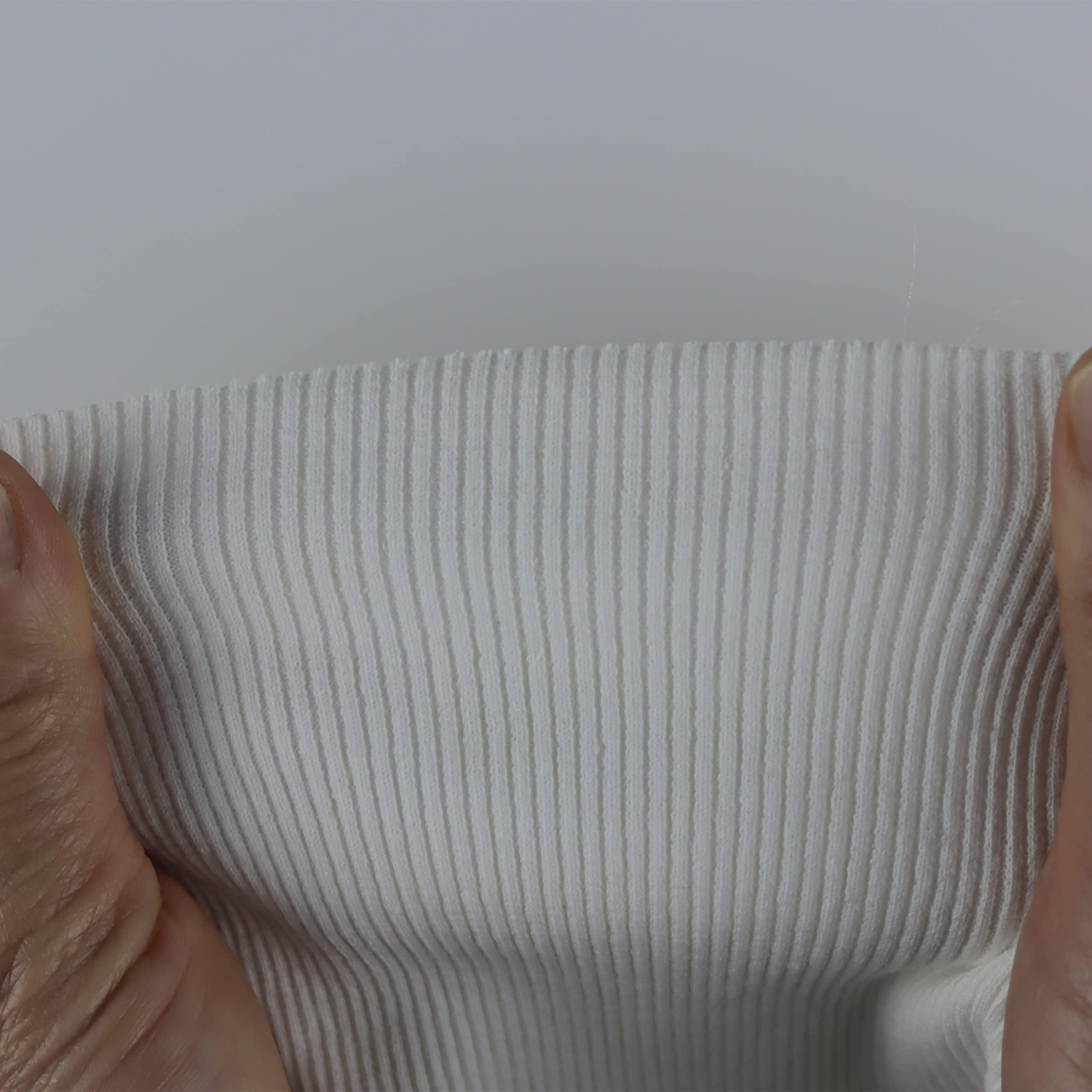 TinaKim Premium Rib Knit Fabric for Waistbands, Collars & Sleeve Cuffs - Jacket & Hoodie Material (Milk White 66, 43x8in) - Perfect for DIY Fashion Projects & Clothing Repairs
