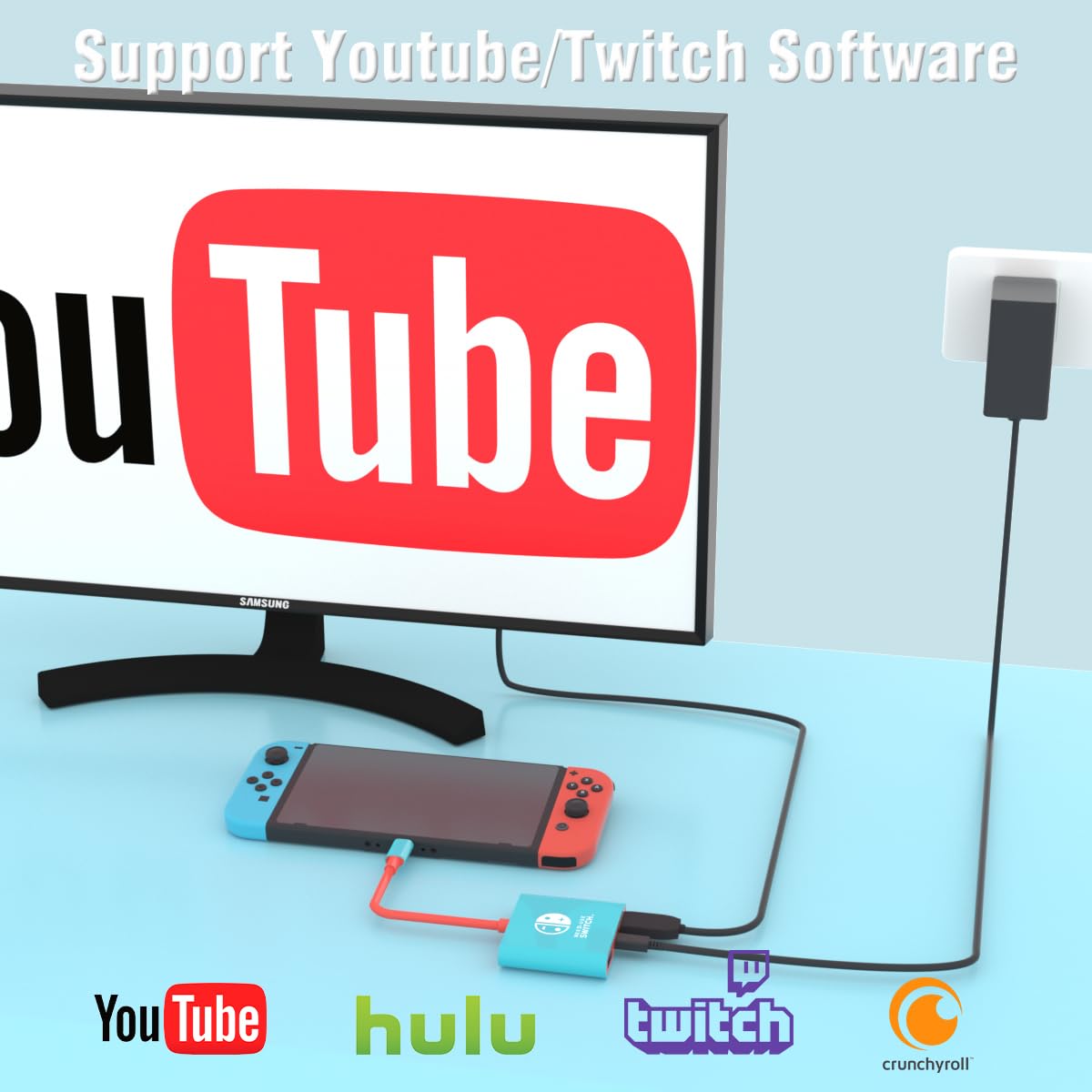 Nintendo Switch Dock - Portable TV Docking Station Compatible with Switch/OLED/Steam Deck, HDMI 2.0 Support for TV Mode | Travel-Ready Replacement Dock for Gaming at Home or On-The-Go