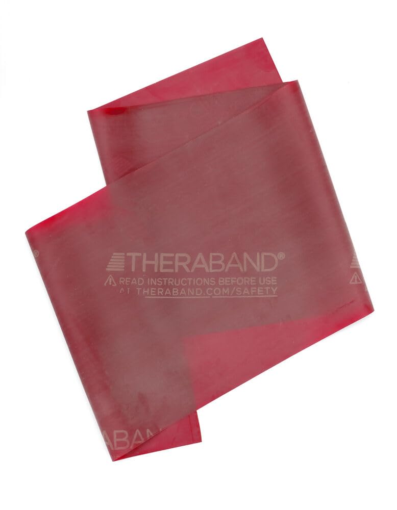 THERABAND Resistance Bands - 5 Foot Professional Latex Exercise Bands (30 Count) for Upper & Lower Body Workouts, Physical Therapy, Pilates, Home Fitness & Rehabilitation - Medium Red (Beginner Level 3) - Perfect for Home Gym, Yoga, Strength Training & Post-Injury Recovery