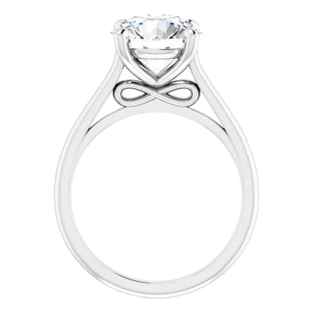 10K Solid White Gold Handmade Engagement Ring - 1 CT Round Cut Moissanite Diamond Solitaire Wedding Band for Women - Perfect for Proposals, Anniversaries & Bridal Jewelry Gifts