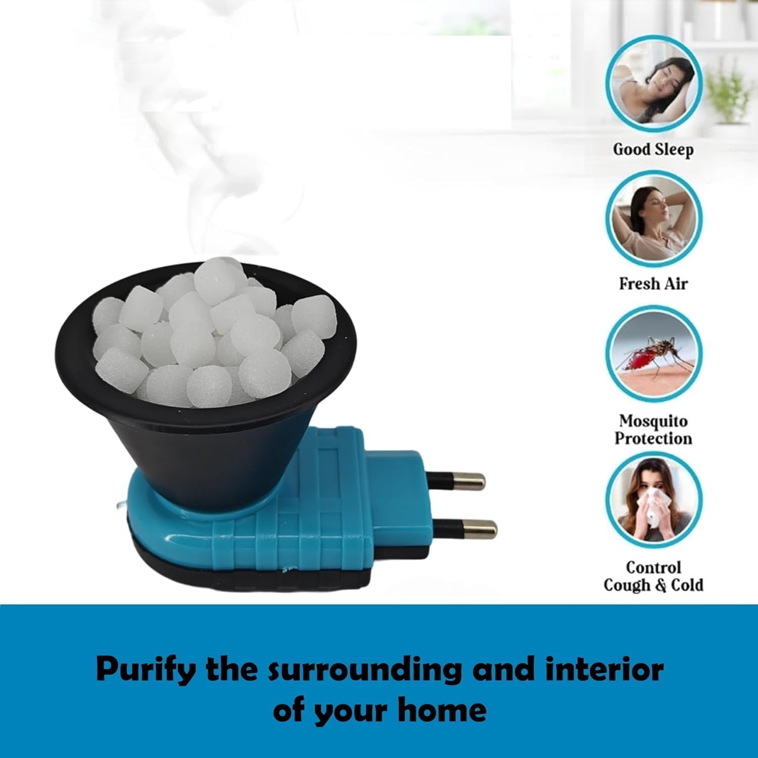 Premium Electric Camphor Diffuser for Home - Kapoor Dani Bakhoor Burner with Aromatherapy Function, Ideal for Puja Rituals, Meditation & Bedroom Relaxation | Night Use Essential Oil Diffuser Machine