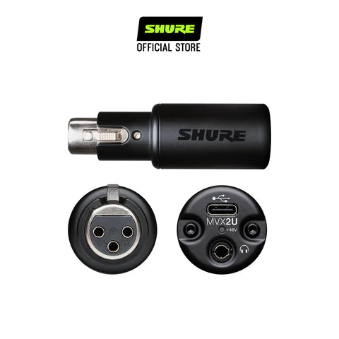 Shure MVX2U Digital Audio Interface - Professional USB Microphone for Podcasting, Streaming & Recording - Perfect for Home Studios & Content Creators