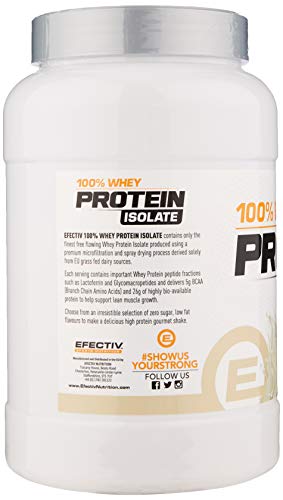 Efectiv Nutrition Whey Protein Isolate 908g Vanilla - Premium Protein Powder for Muscle Recovery & Growth - Ideal for Post-Workout, Smoothies & Baking