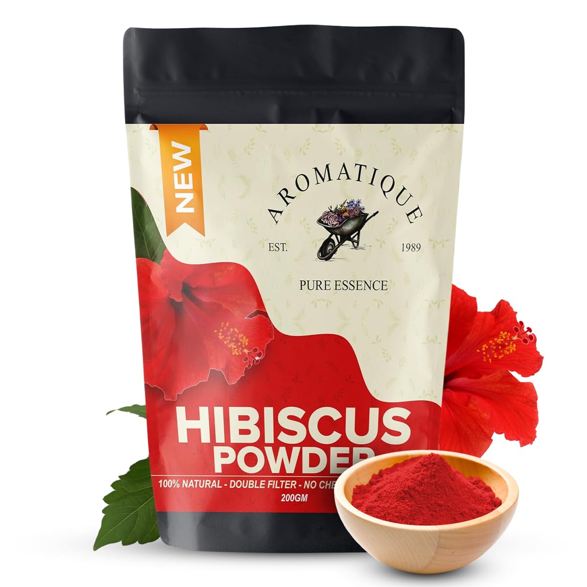 Natural Hibiscus Powder for Hair Care - Reduces Hair Loss & Split Ends, 200g | Organic Hair Conditioner & Treatment for Stronger, Healthier Hair | Perfect for DIY Hair Masks & Natural Hair Growth