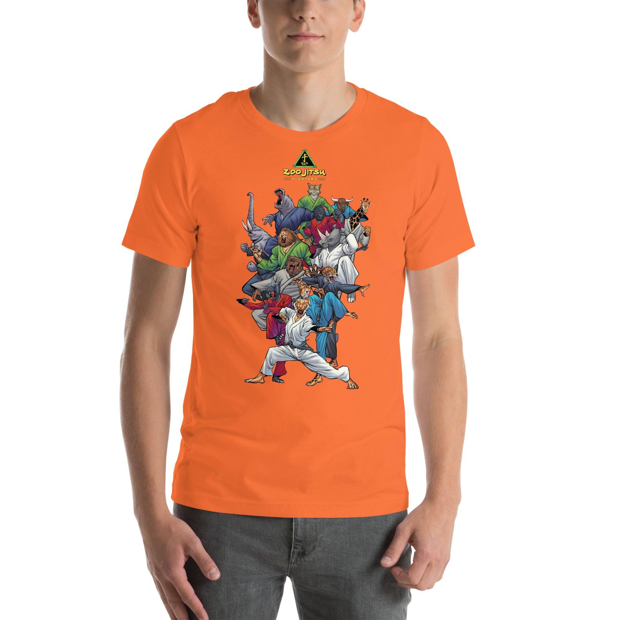 Zoo Jitsu Fighters Graphic Unisex T-Shirt by Guilherme Balbi - Comfortable Cotton Tee for Martial Arts Fans & Streetwear Fashion | Perfect for Training, Gyms, and Casual Wear