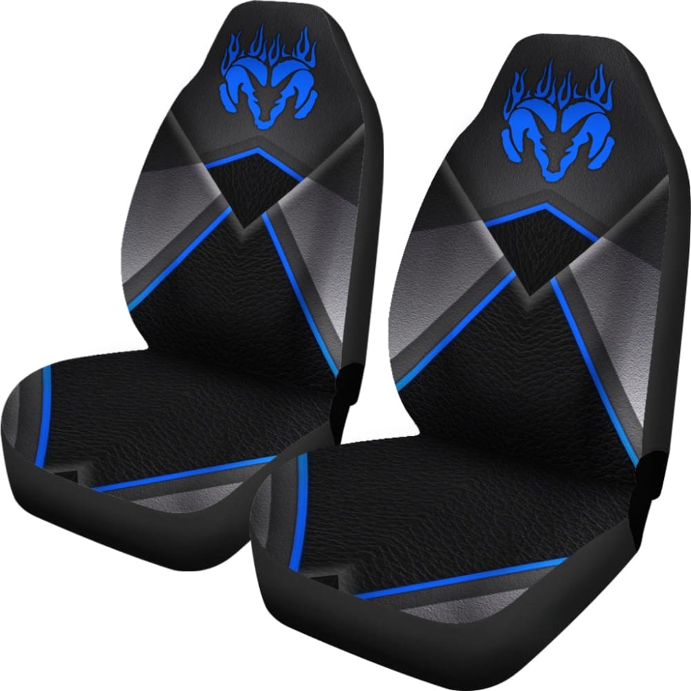 Premium Black & Blue Dodge Ram Custom Car Seat Covers - Perfect Fit for 2013-2018 Models (4-Piece Set) | Durable Neoprene Protection for Trucks & Off-Road Adventures