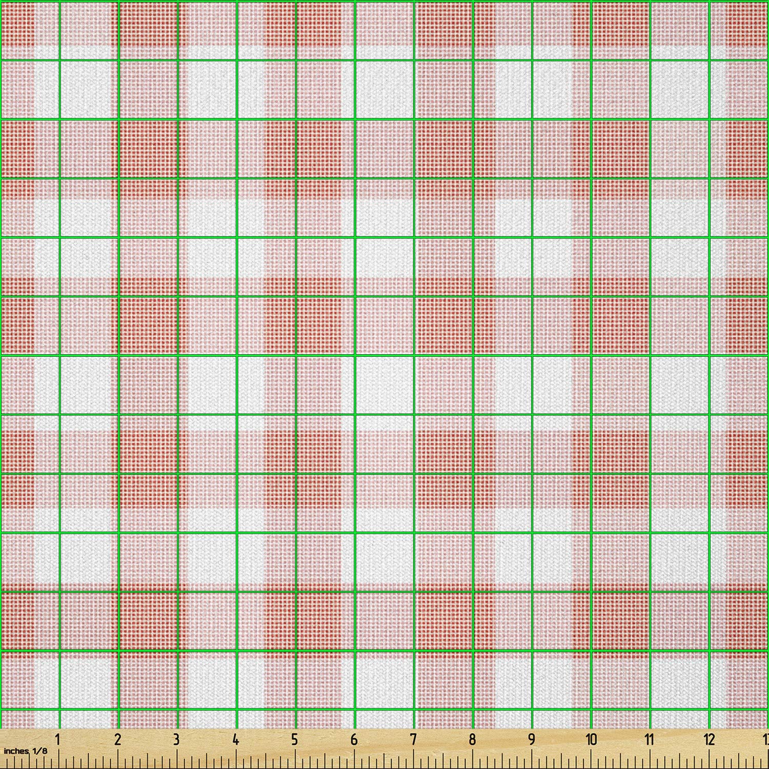 Ambesonne Checkered Fabric by The Yard - Soft Pink & White Gingham Print Stretch Knit Fabric for Clothing, Sewing & Crafts (10 Yards) | Perfect for Picnic Blankets, Summer Dresses & DIY Home Decor Projects
